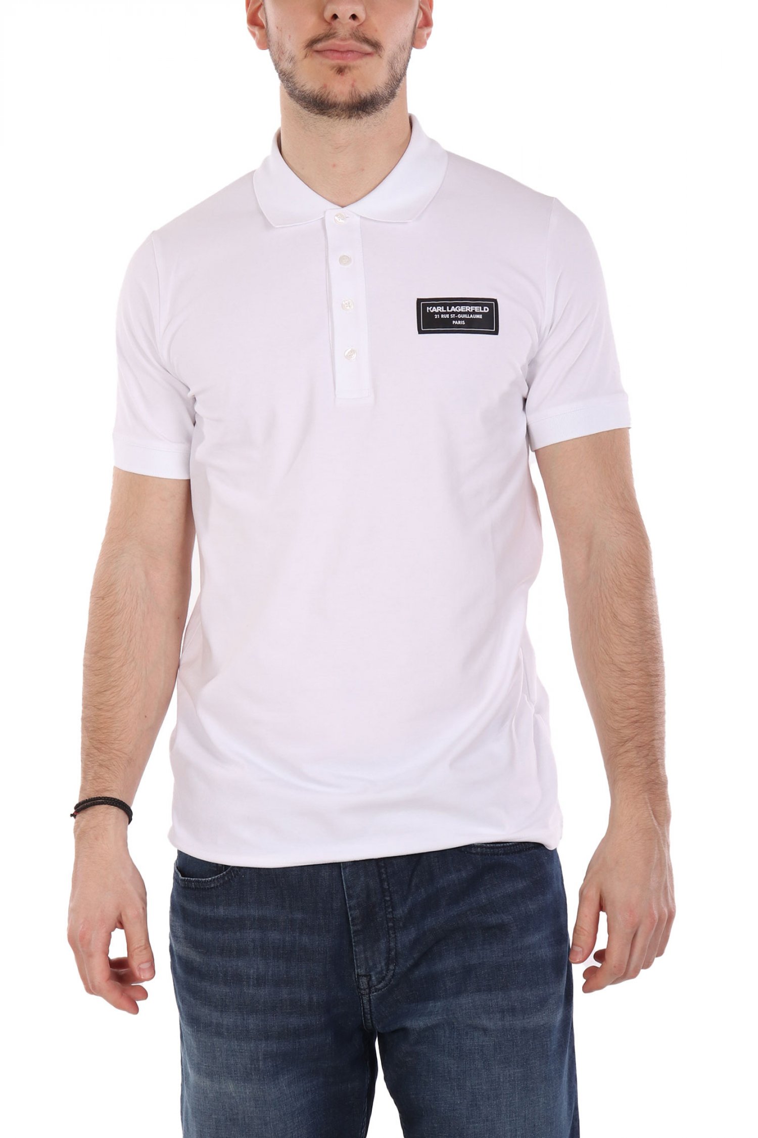 KARL LAGERFELD POLO LOGO ΛΕΥΚΟ