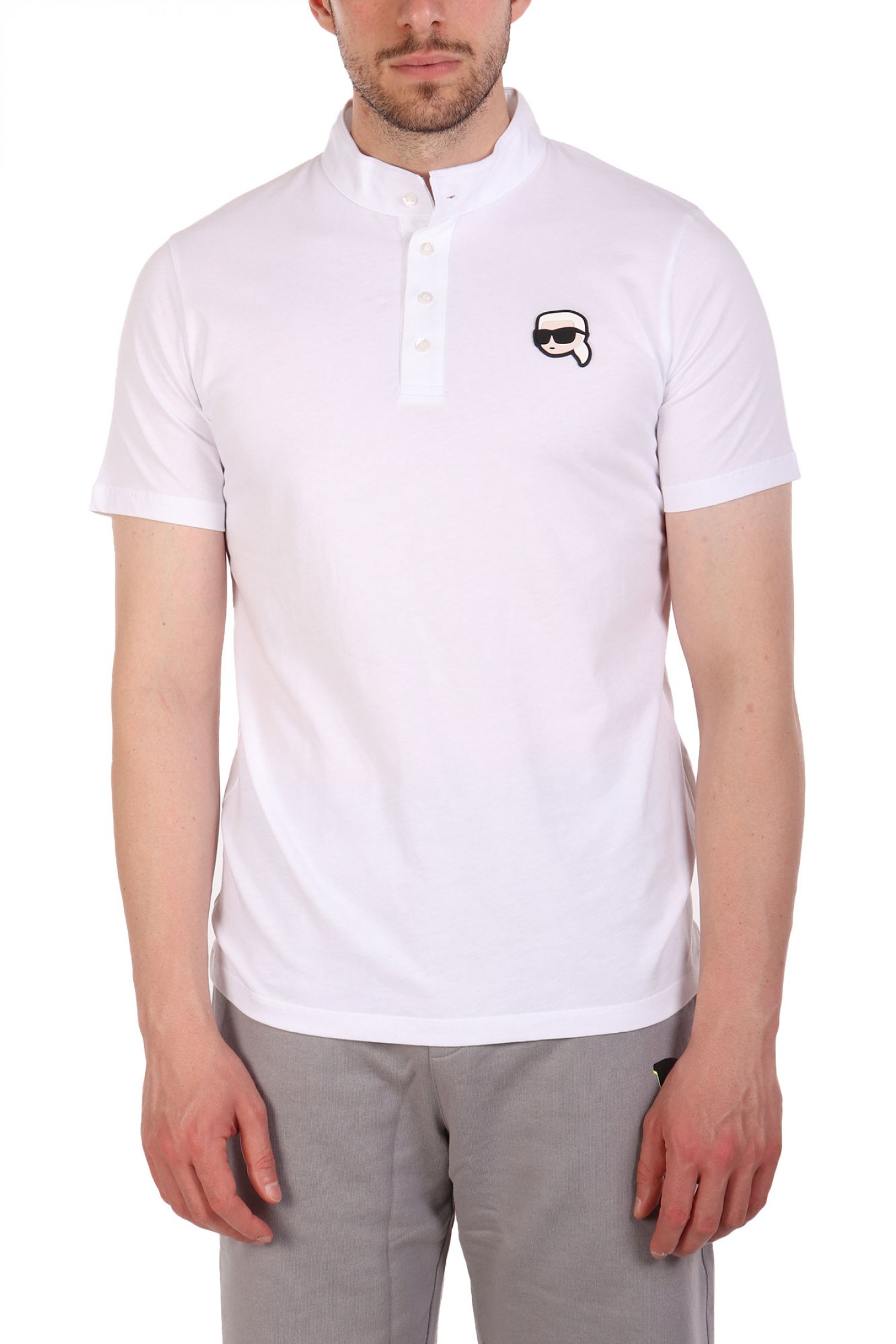 KARL LAGERFELD POLO MAO LOGO ΛΕΥΚΟ
