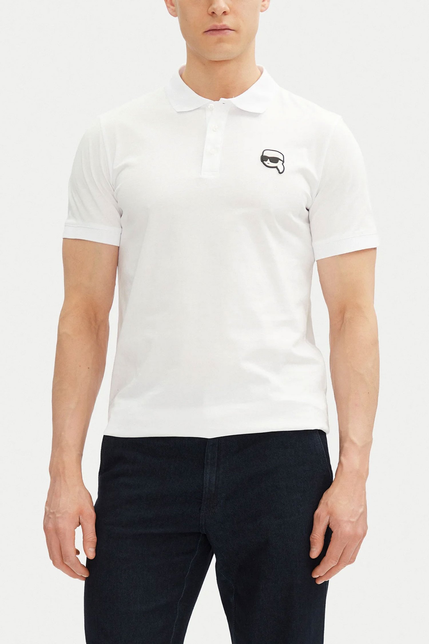 KARL LAGERFELD POLO LOGO ΛΕΥΚΟ