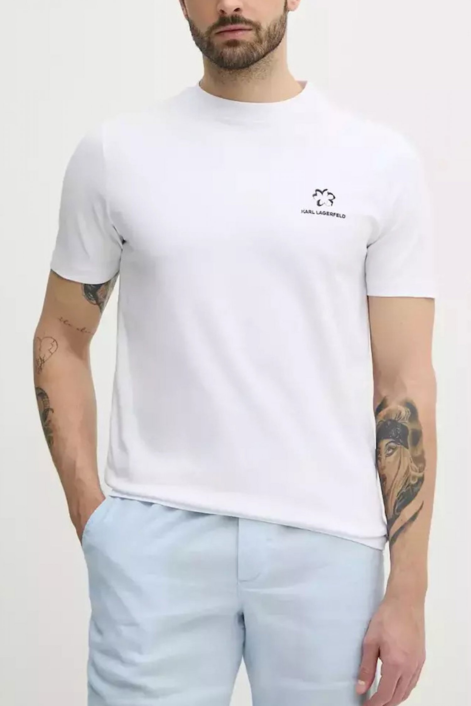 KARL LAGERFELD T-SHIRT LOGO ΛΕΥΚΟ