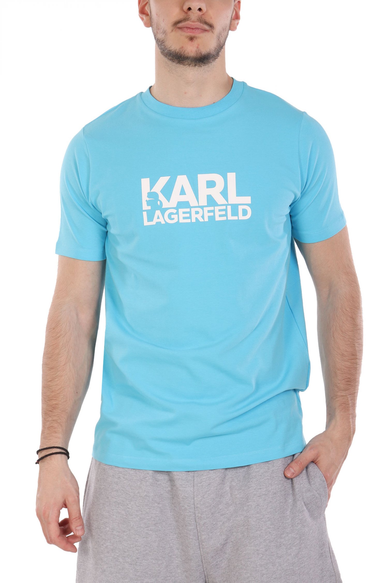 KARL LAGERFELD T-SHIRT CREW NECK LOGO ΤΥΡΚΟΥΑΖ