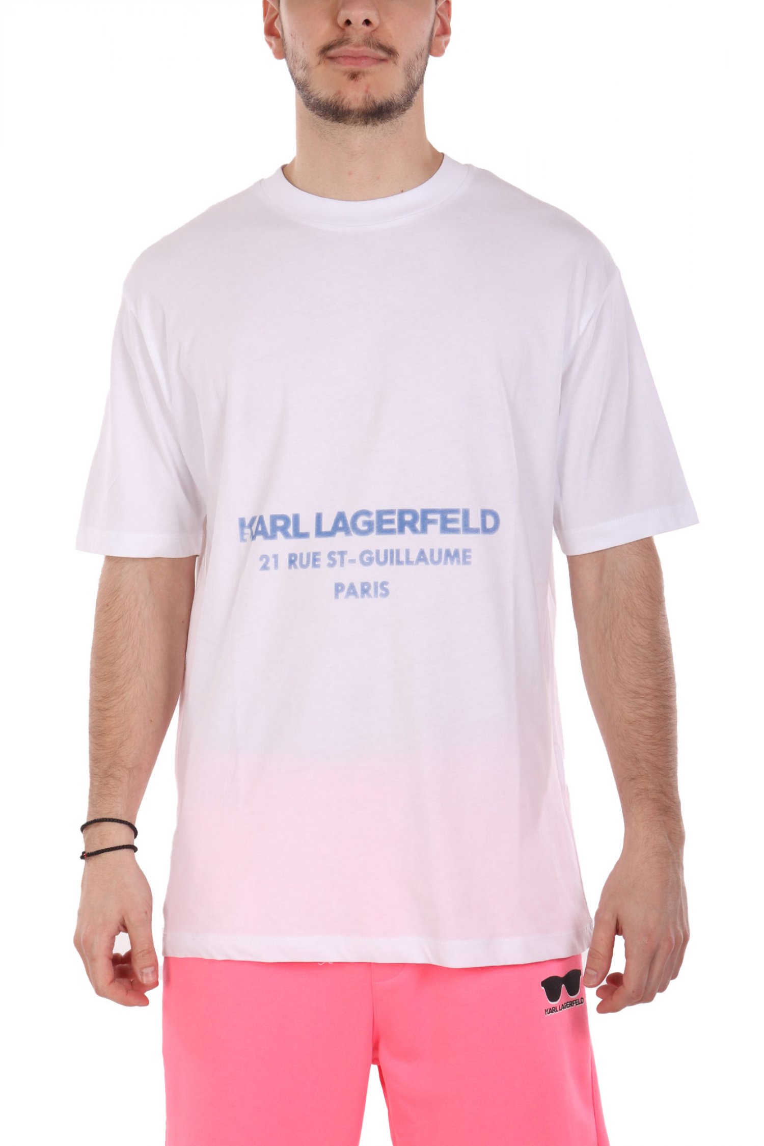 KARL LAGERFELD T-SHIRT CREW NECK LOGO ΛΕΥΚΟ