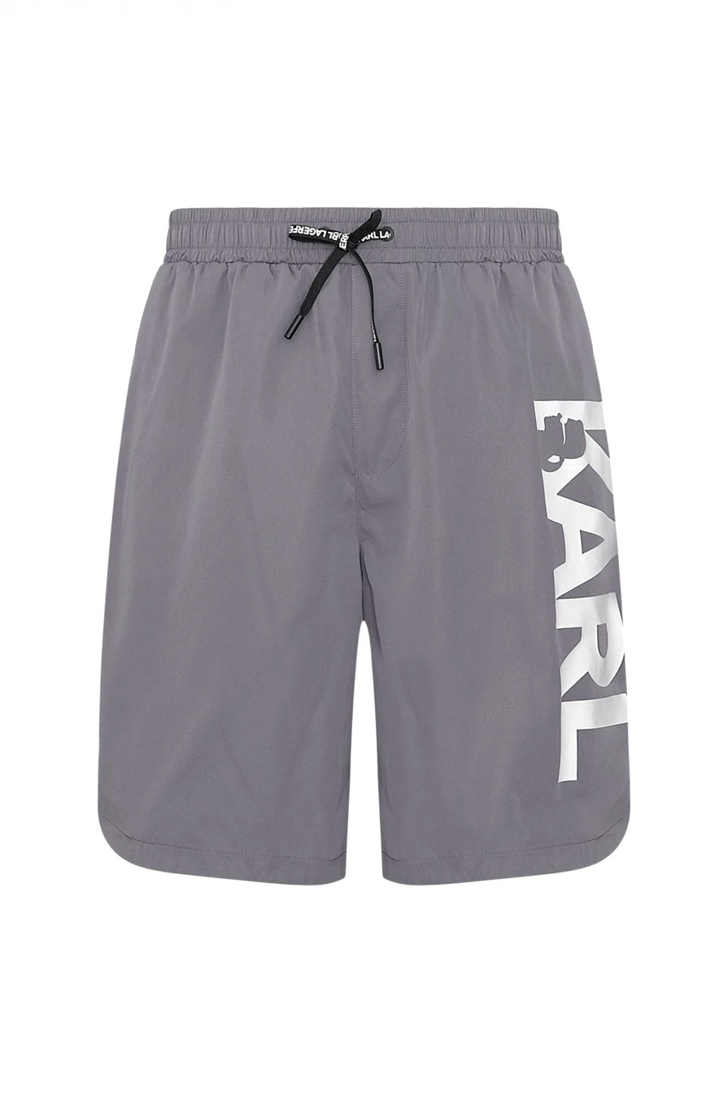 KARL LAGERFELD ΜΑΓΙΩ LOGO LONG BOARDSHORTS ΓΚΡΙ