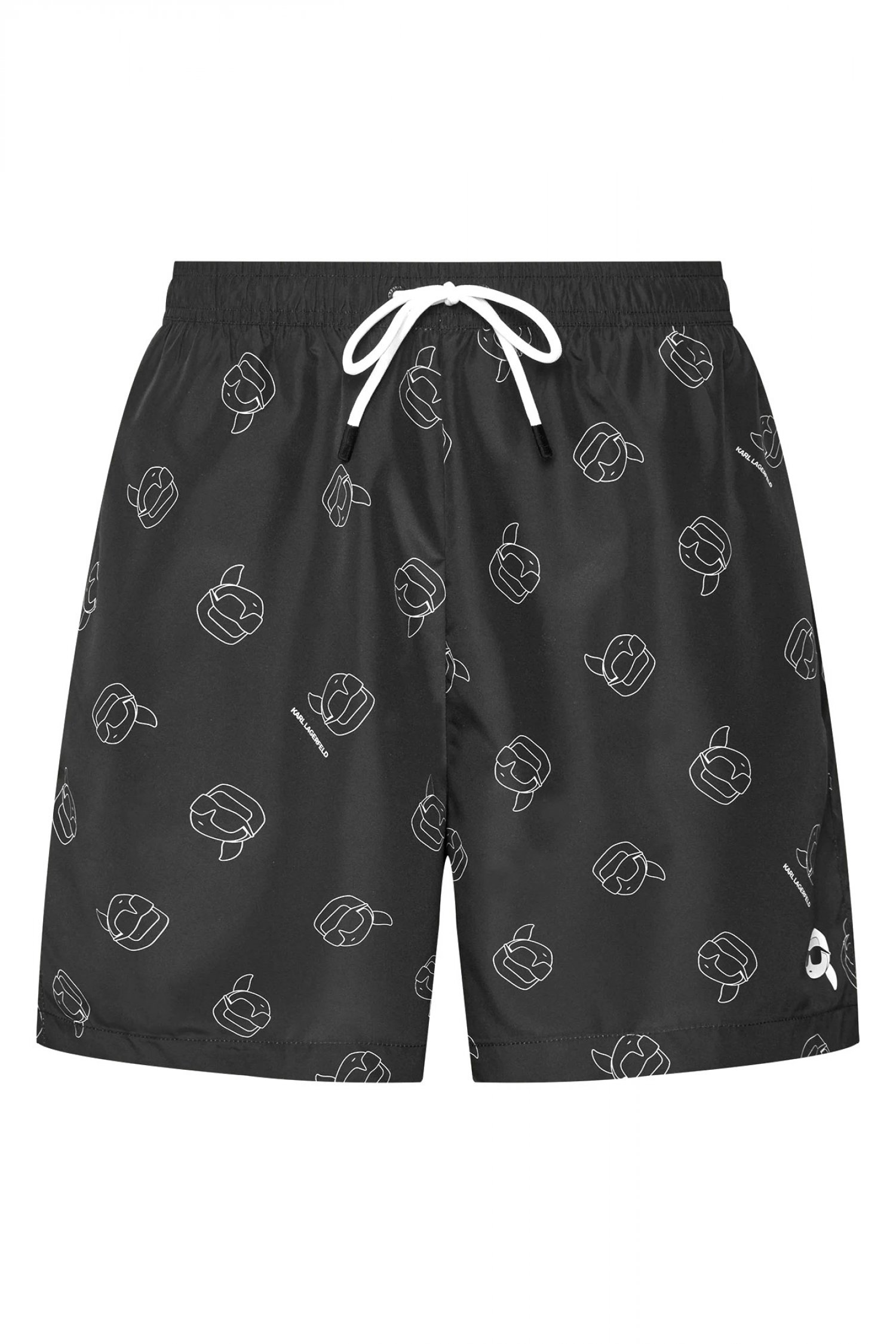 KARL LAGERFELD ΜΑΓΙΩ LOGO AOK MED BOARDSHORTS ALL OVER LOGO ΜΑΥΡΟ