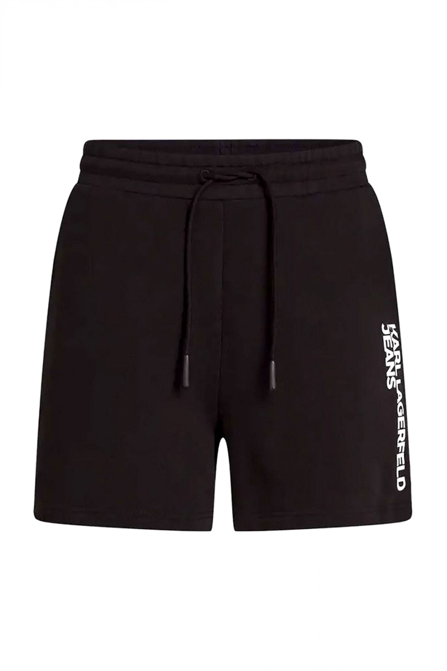 KARL LAGERFELD JEANS ΒΕΡΜΟΥΔΑ ΦΟΥΤΕΡ TEXT LOGO ΜΑΥΡΟ