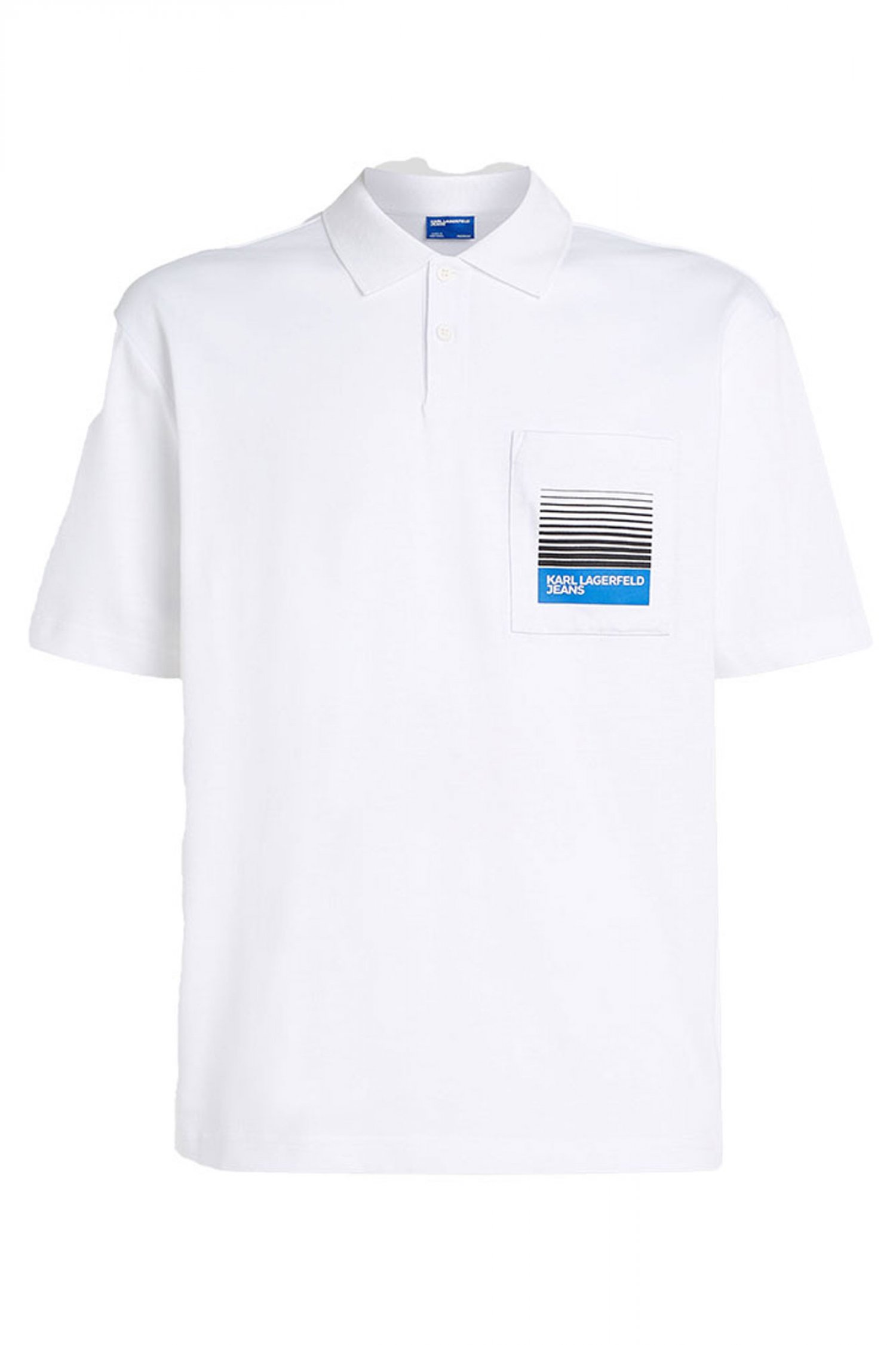 KARL LAGERFELD JEANS POLO ΜΕ ΤΣΕΠΑΚΙ JERSEY RELAXED FIT ΛΕΥΚΟ