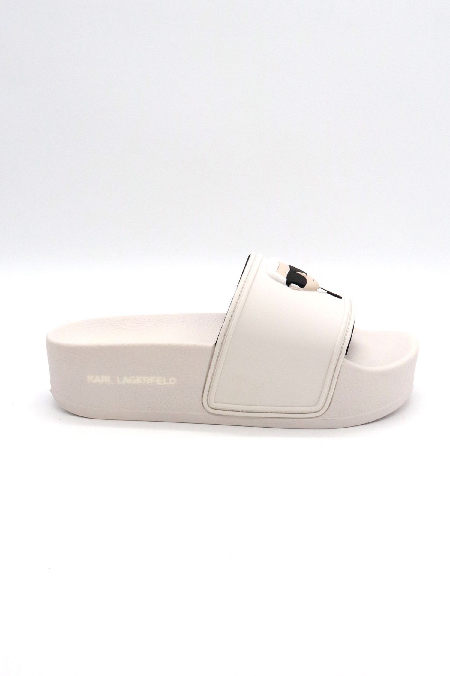 KARL LAGERFELD ΠΑΠΟΥΤΣΙΑ ΠΑΝΤΟΦΛΕΣ KONDO MAXI LOGO ΥΠΟΛΕΥΚΟ