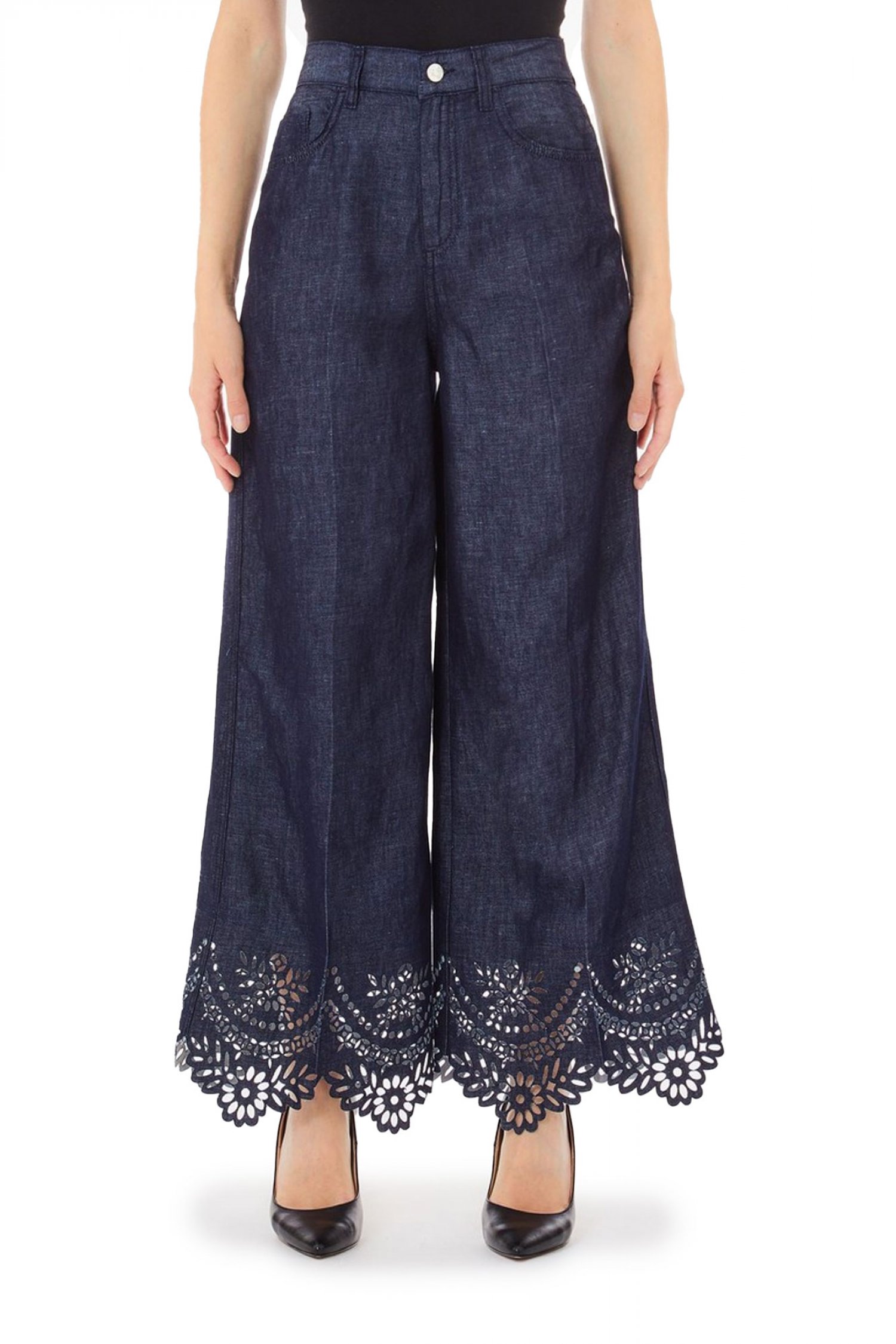 LIU-JO ΠΑΝΤΕΛΟΝΑ JEANS ΤΕΛΕΙΩΜΑ ΚΟΦΤΟ ΣΚΟΥΡΟ ΜΠΛΕ