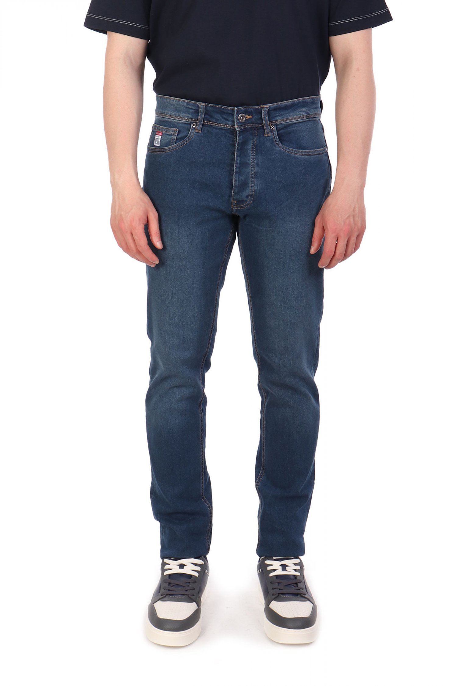 U.S. POLO ASSN. ΠΑΝΤΕΛΟΝΙ JEANS REGULAR STRAIGHT ΕΛΑΣΤΙΚΟ ΜΠΛΕ