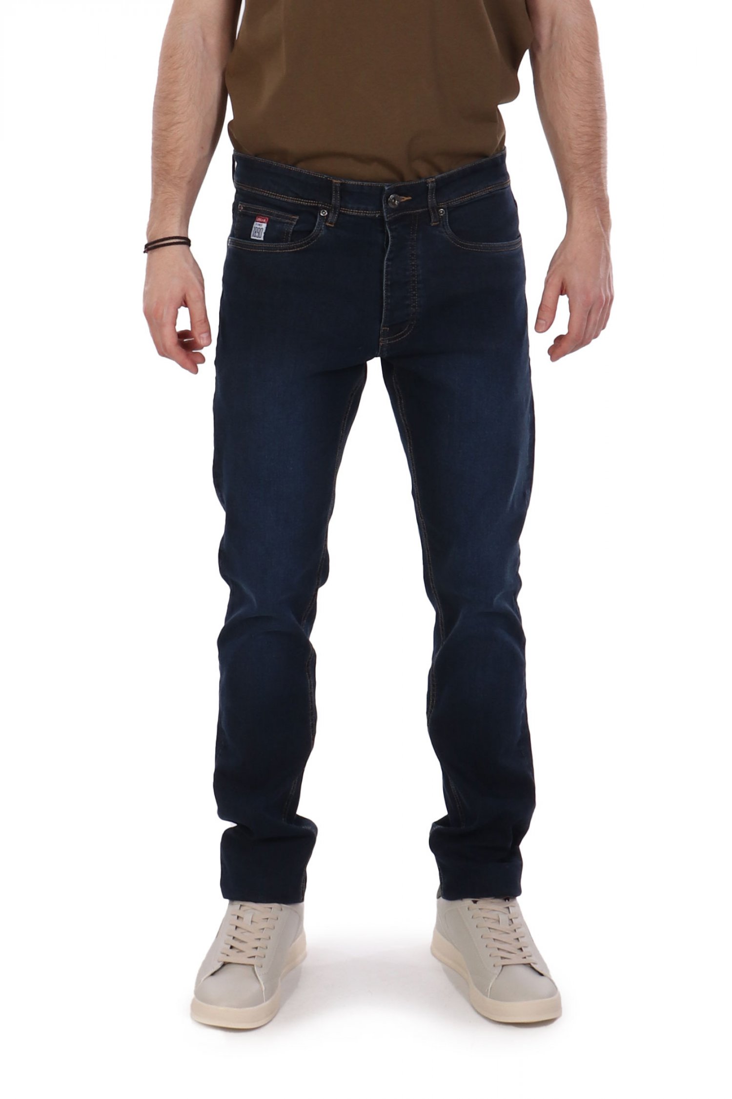 U.S. POLO ASSN. ΠΑΝΤΕΛΟΝΙ JEANS REGULAR STRAIGHT ΕΛΑΣΤΙΚΟ ΣΚΟΥΡΟ ΜΠΛΕ