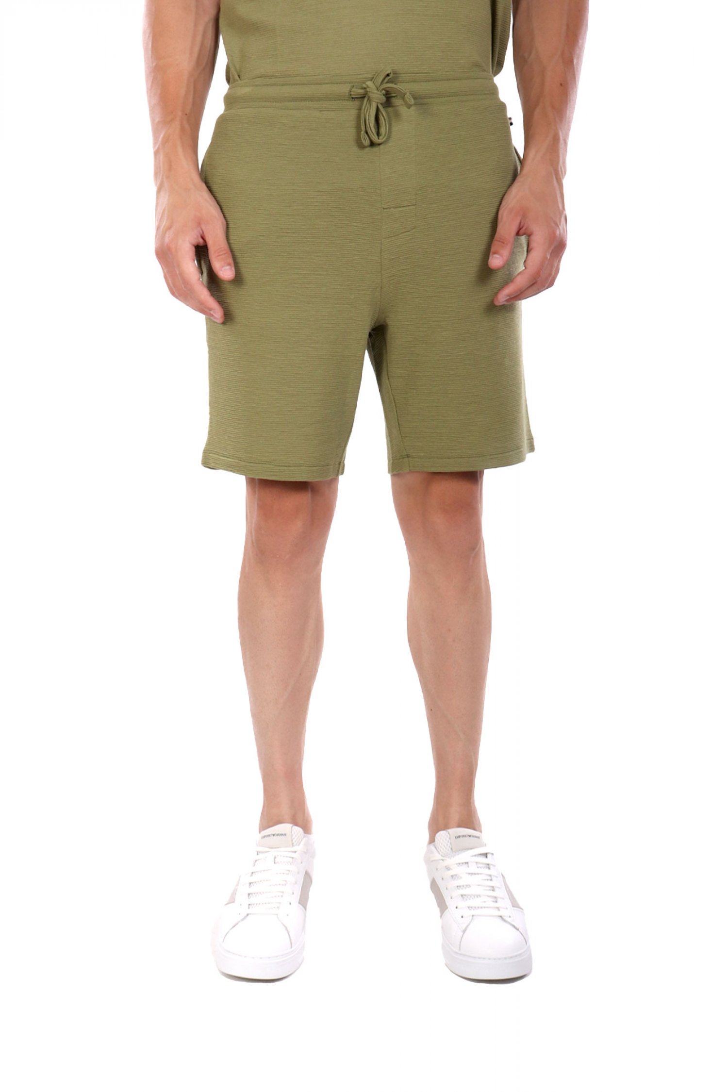BOSS BOSS HOMEWEAR ΒΕΡΜΟΥΔΑ ΦΟΥΤΕΡ RIB SHORTS ΧΑΚΙ