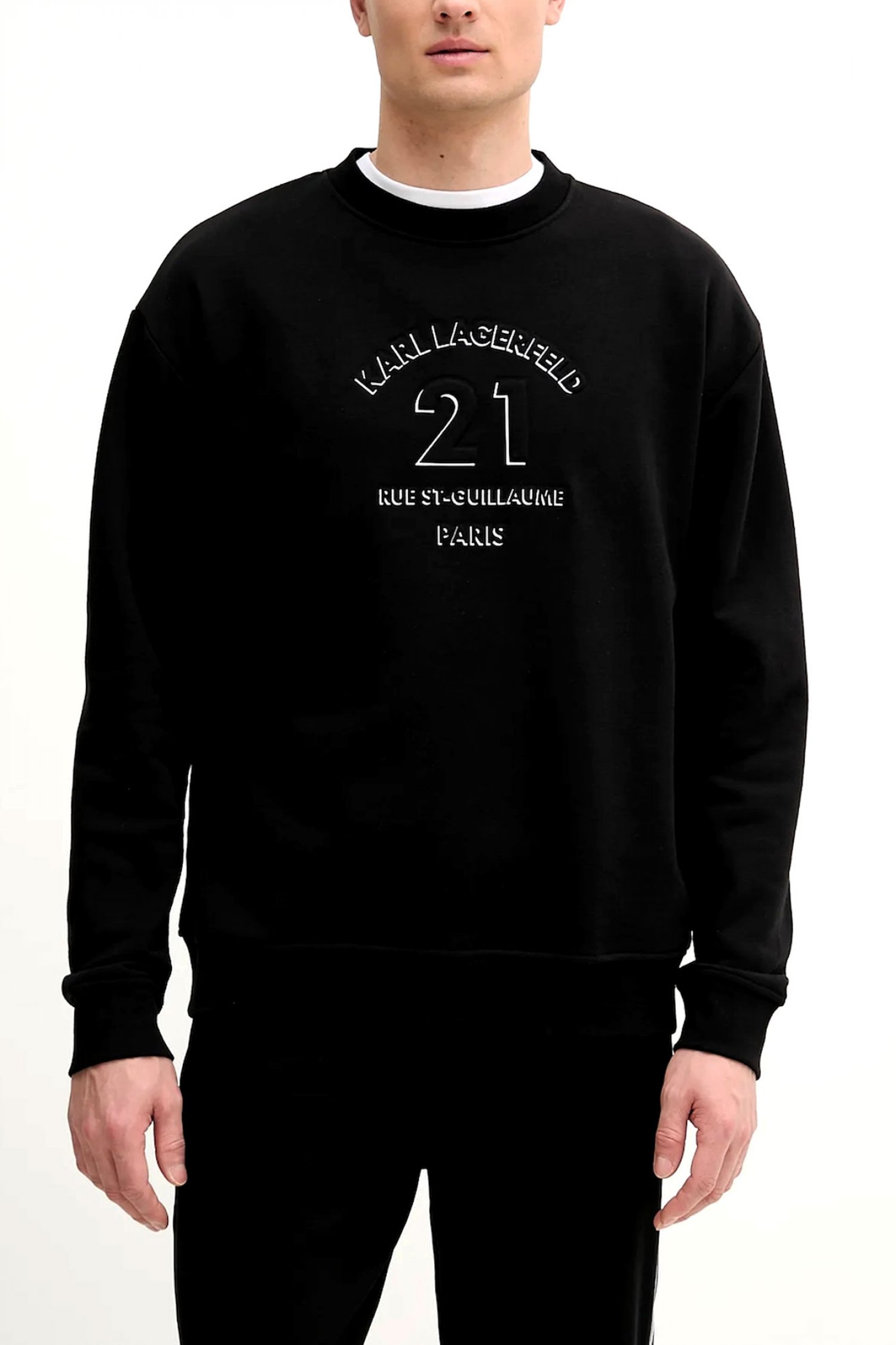 KARL LAGERFELD ΦΟΥΤΕΡ CREW NECK LOGO ΜΑΥΡΟ