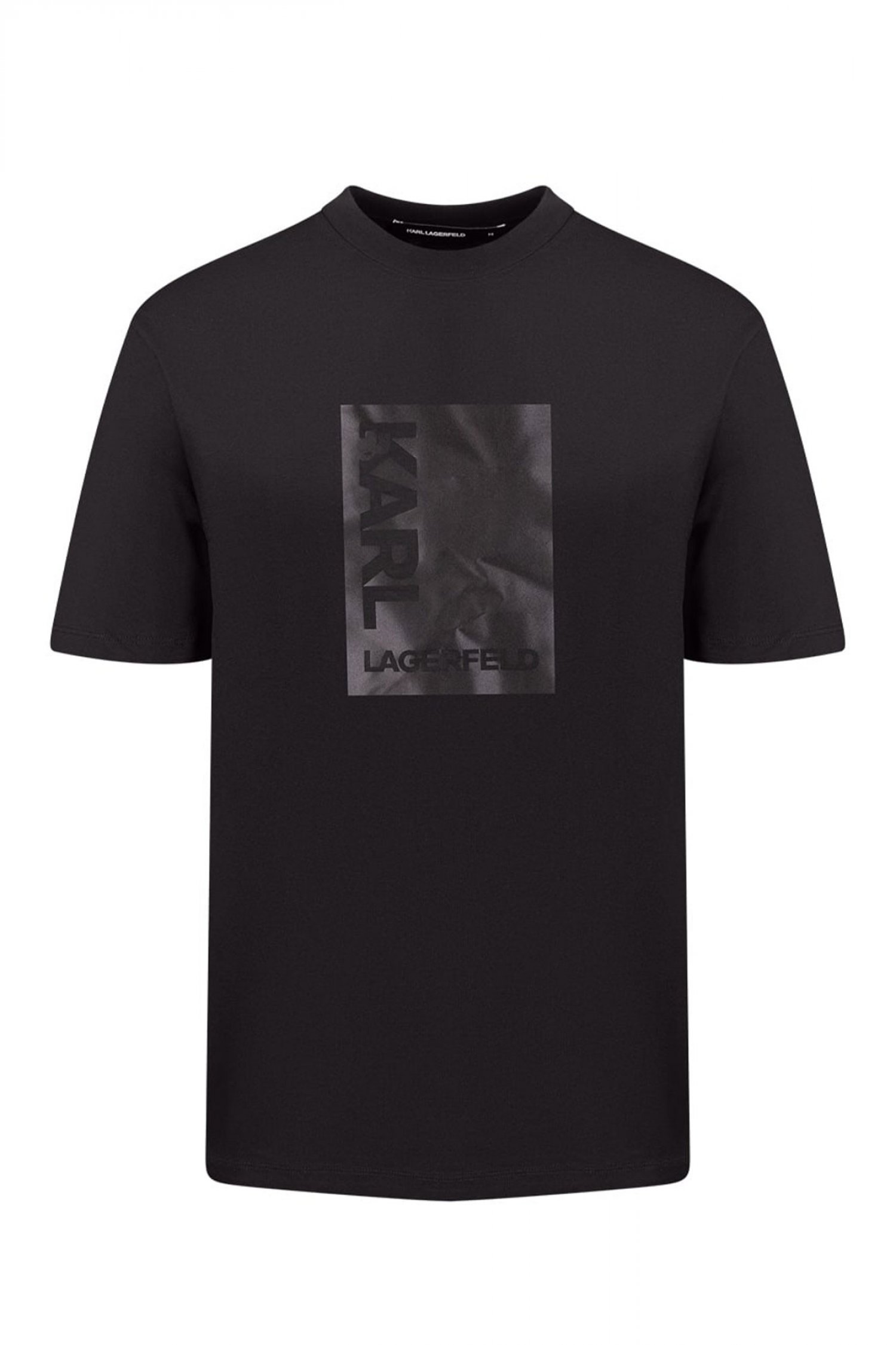 KARL LAGERFELD T-SHIRT CREW NECK LOGO ΜΑΥΡΟ