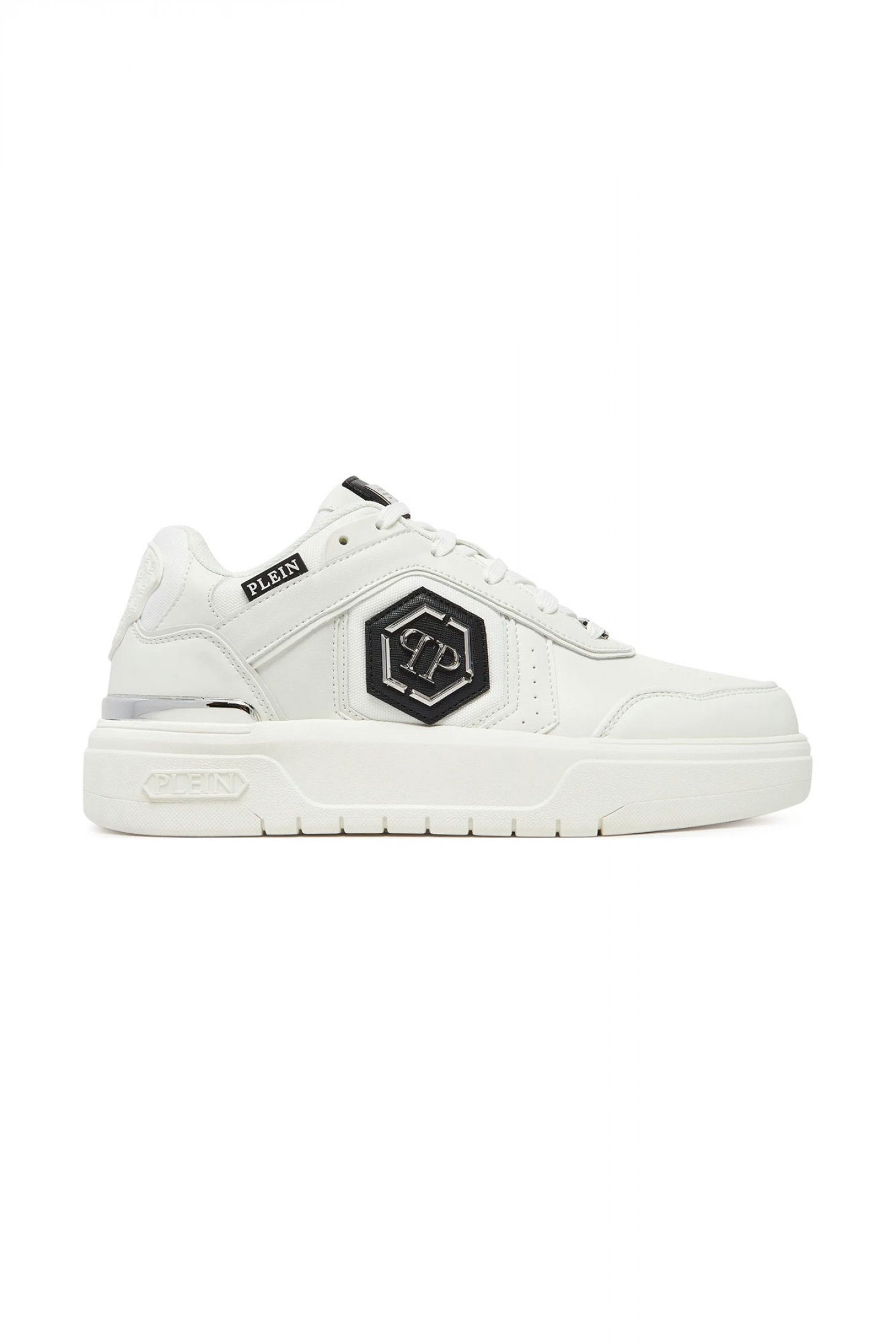 PHILIPP PLEIN ΠΑΠΟΥΤΣΙΑ SNEAKERS SK8R PLEIN LOW LOGO ΛΕΥΚΟ