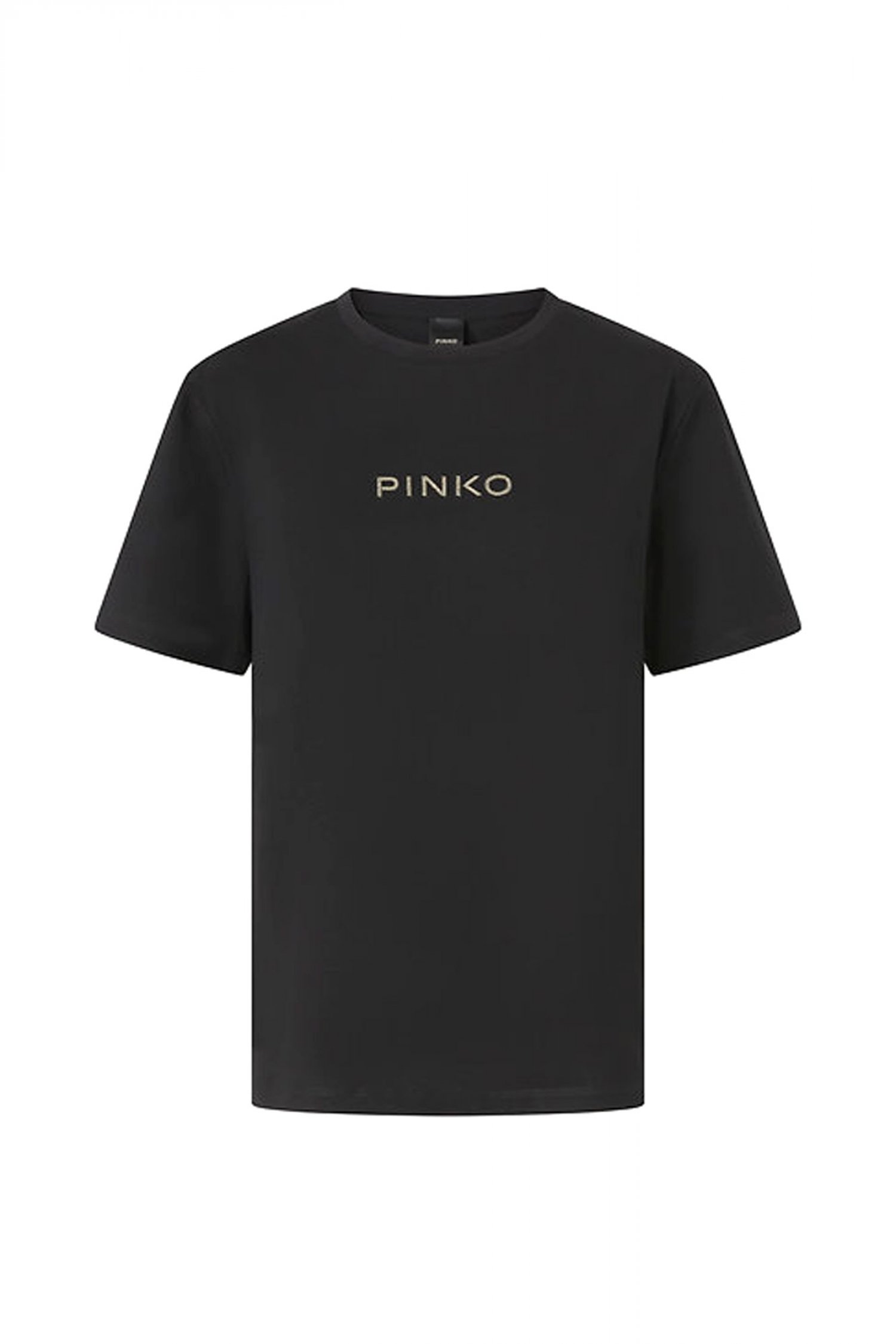 PINKO T-SHIRT STREPITOSO T-SHIRT JERSEY LOGO STRASS PINKO EASY ΜΑΥΡΟ