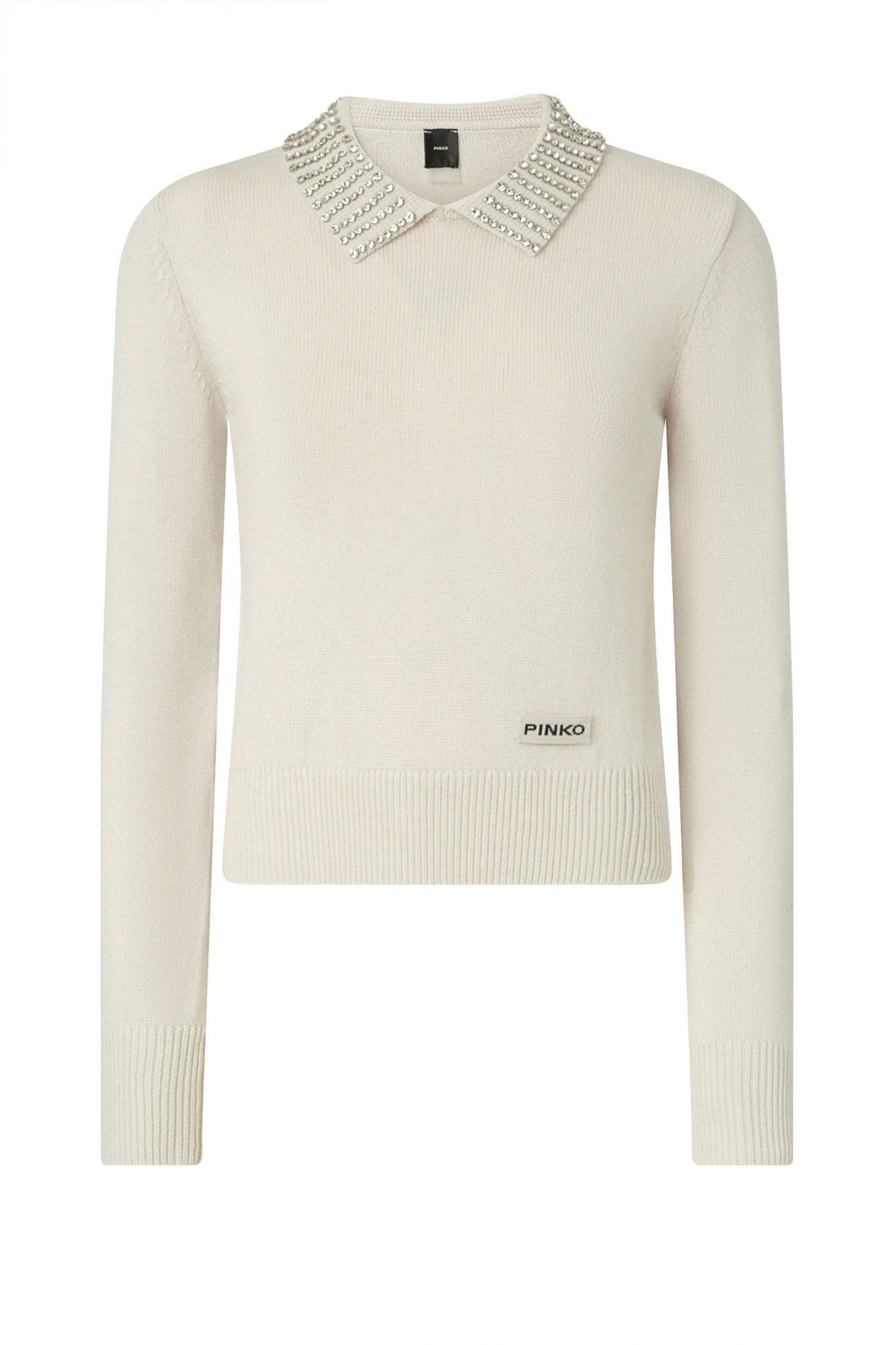 PINKO ΠΛΕΚΤΟ VENTOTENE SWEATER ΜΕ ΣΤΡΑΣ ΓΙΑΚΑ ΕΚΡΟΥ