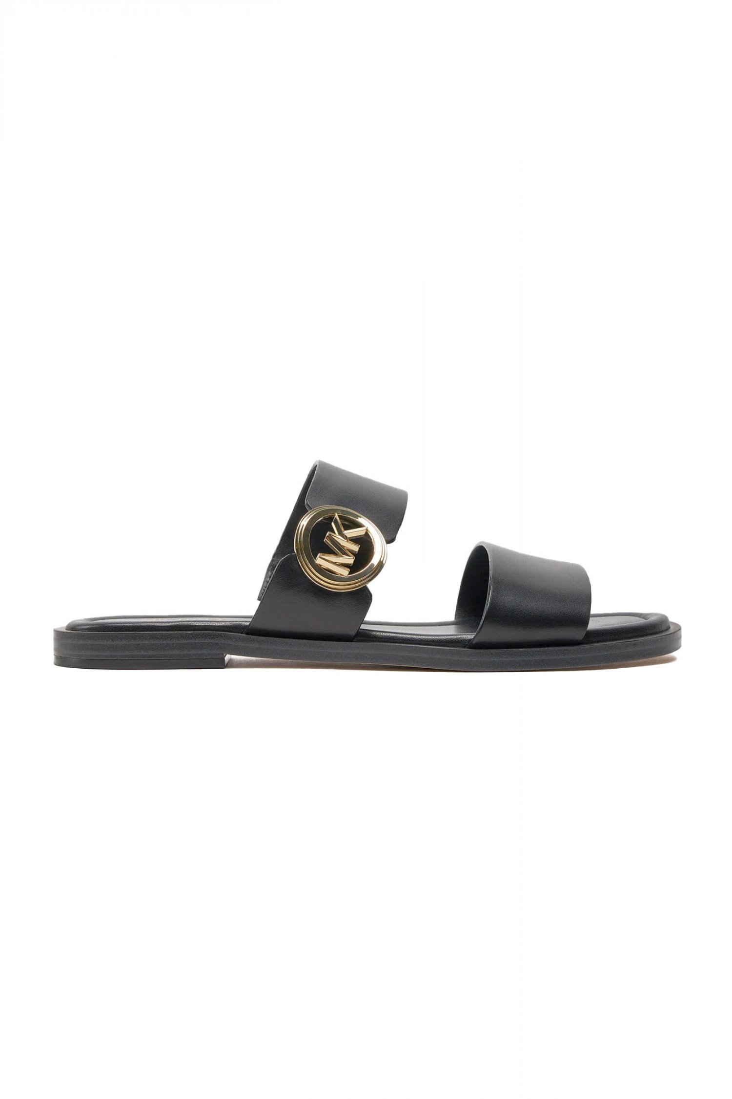 MICHAEL KORS ΠΑΠΟΥΤΣΙΑ ΠΑΝΤΟΦΛΕΣ VERA SANDAL ΜΕΤΑΛΛΙΚΟ LOGO ΜΑΥΡΟ