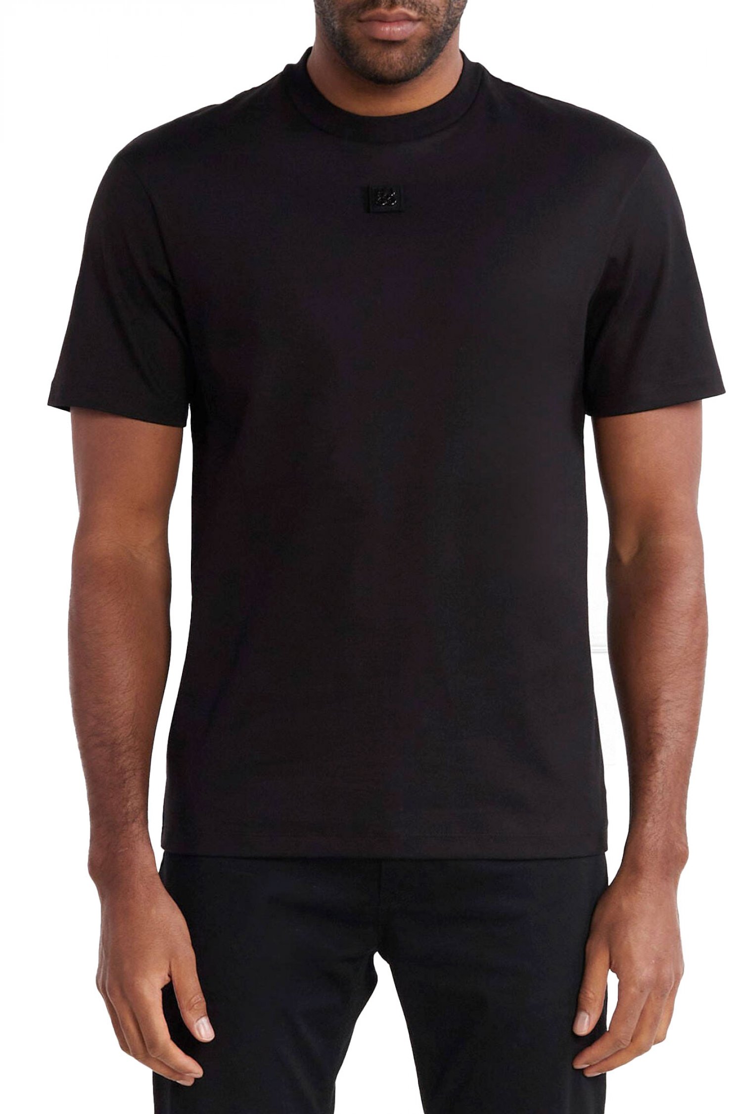 HUGO T-SHIRT DALILE LOGO ΜΕΤΑΛΛΙΚΟ ΜΑΥΡΟ