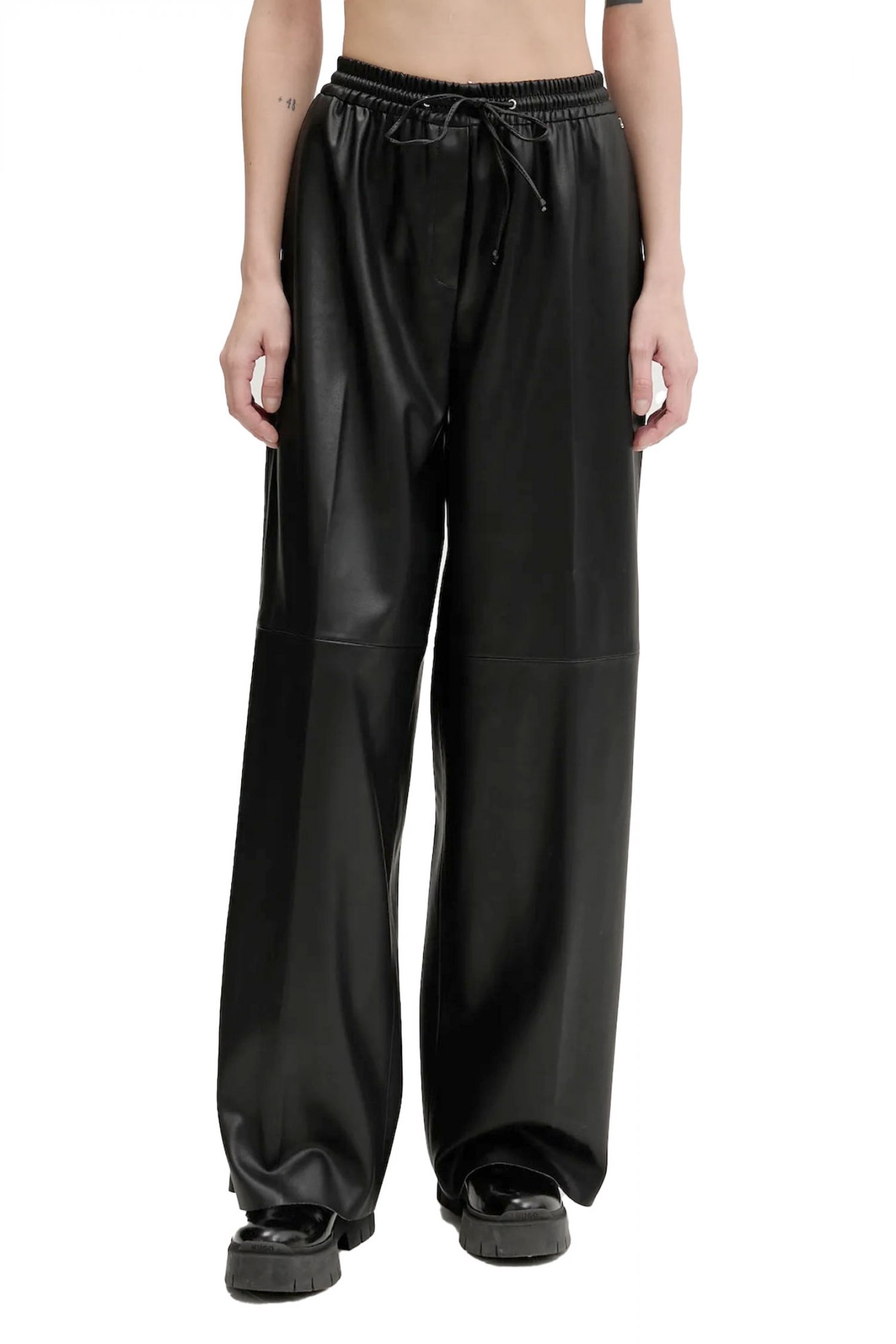 HUGO ΠΑΝΤΕΛΟΝΙ FAUX LEATHER HASABELLE-1 ΜΑΥΡΟ