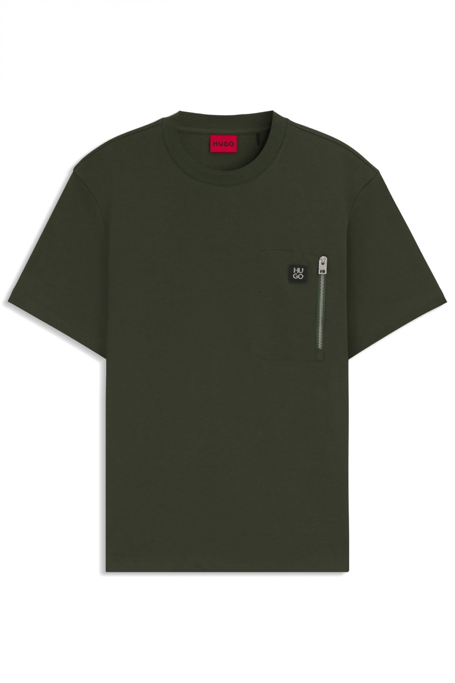 HUGO T-SHIRT DARGENTEE LOGO ΜΕΤΑΛΛΙΚΟ ΤΣΕΠΗ ΧΑΚΙ