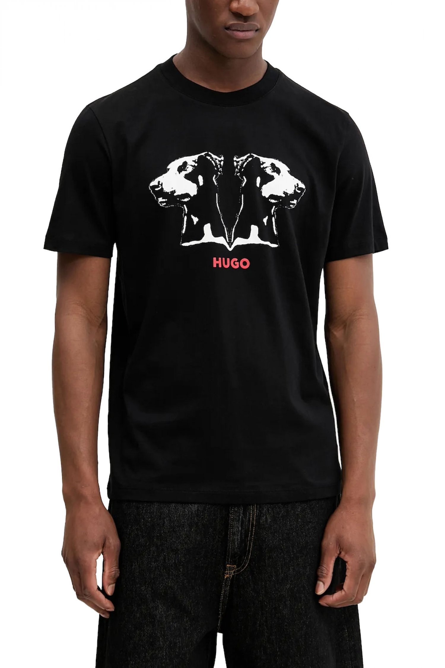 HUGO T-SHIRT DOBERO LOGO ΜΑΥΡΟ