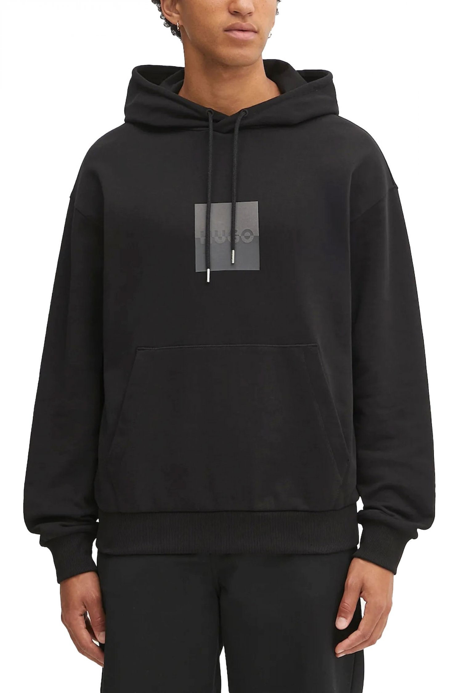 HUGO ΦΟΥΤΕΡ HOODIE DUSPLITER LOGO ΜΑΥΡΟ