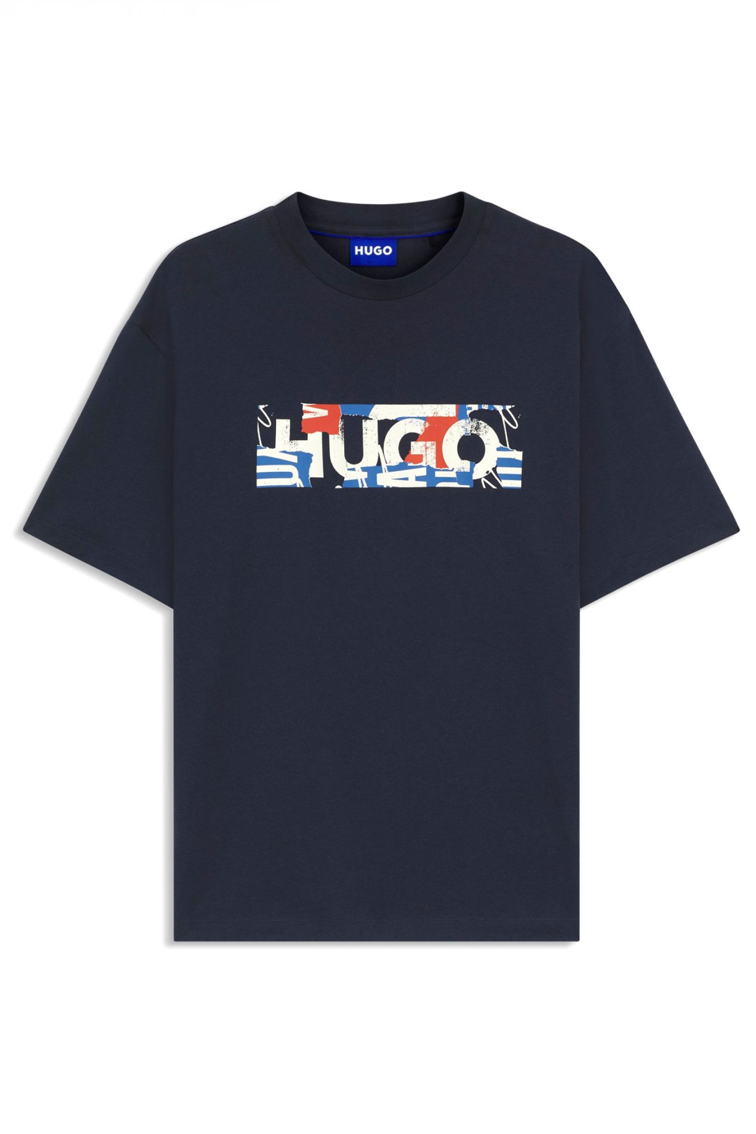 HUGO BLUE Τ-SHIRT NUGIX ΜΠΛΕ