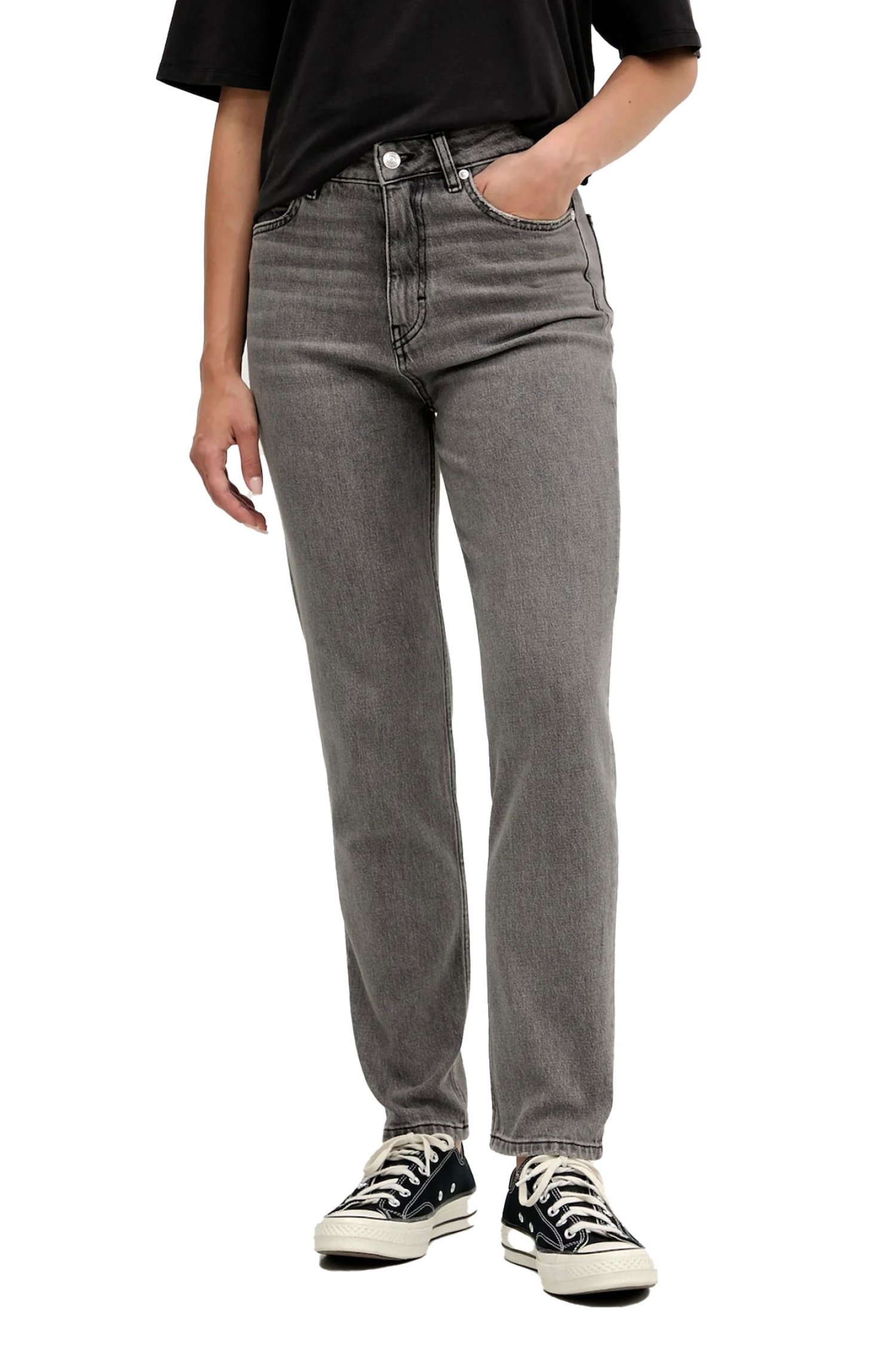 HUGO ΠΑΝΤΕΛΟΝΙ JEANS 938 MOM FIT ΓΚΡΙ