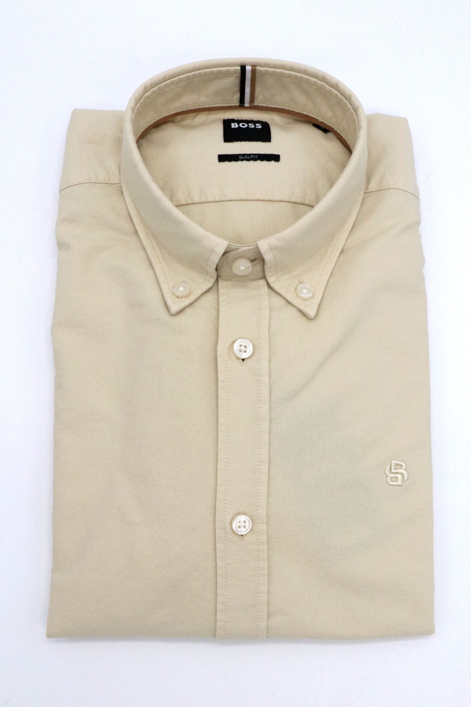 BOSS ΠΟΥΚΑΜΙΣΟ BUTTON DOWN SLIM FIT H-ROAN-BD-E-C1-253 ΕΚΡΟΥ