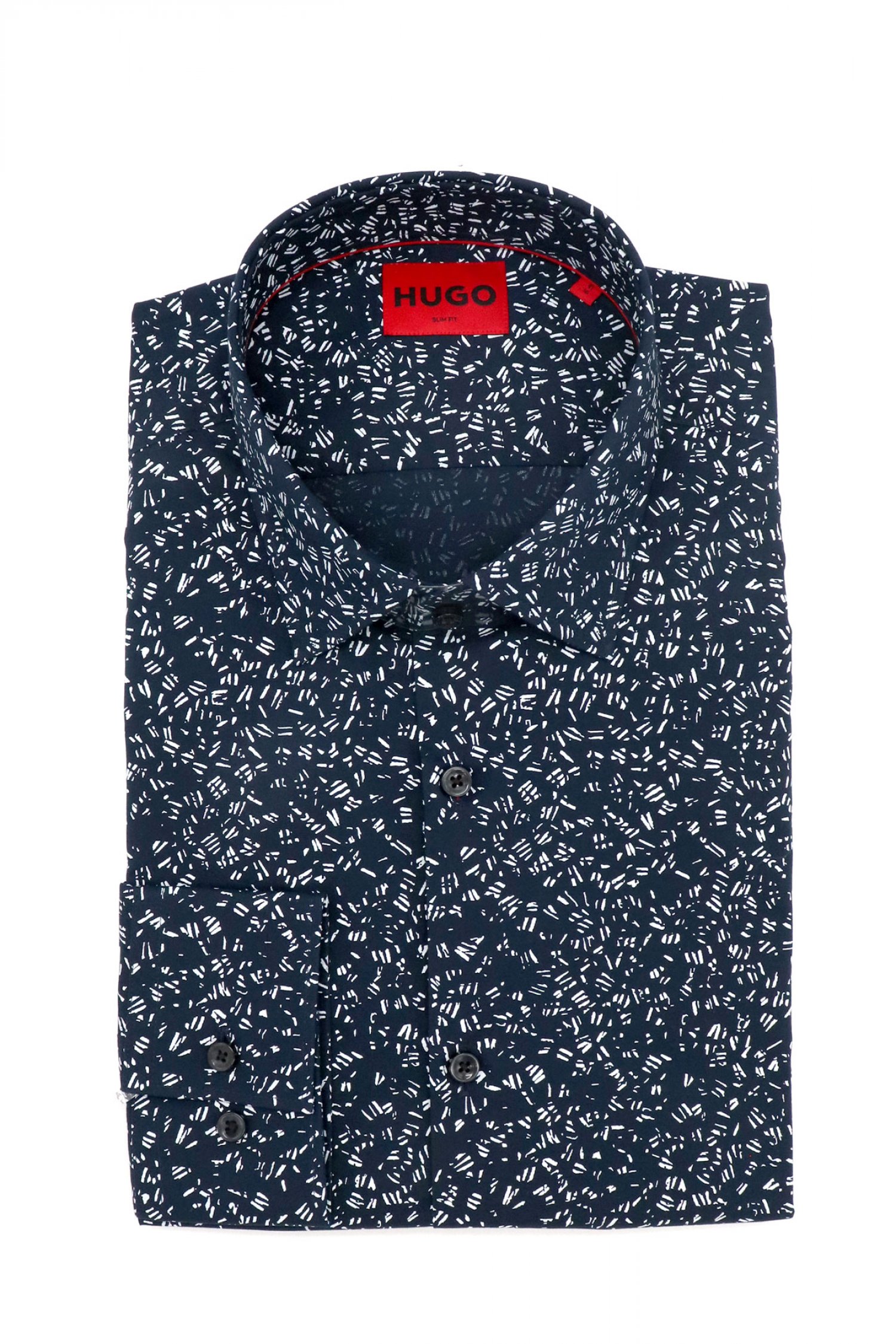 HUGO ΠΟΥΚΑΜΙΣΟ FLORAL SLIM FIT KENNO ΜΠΛΕ