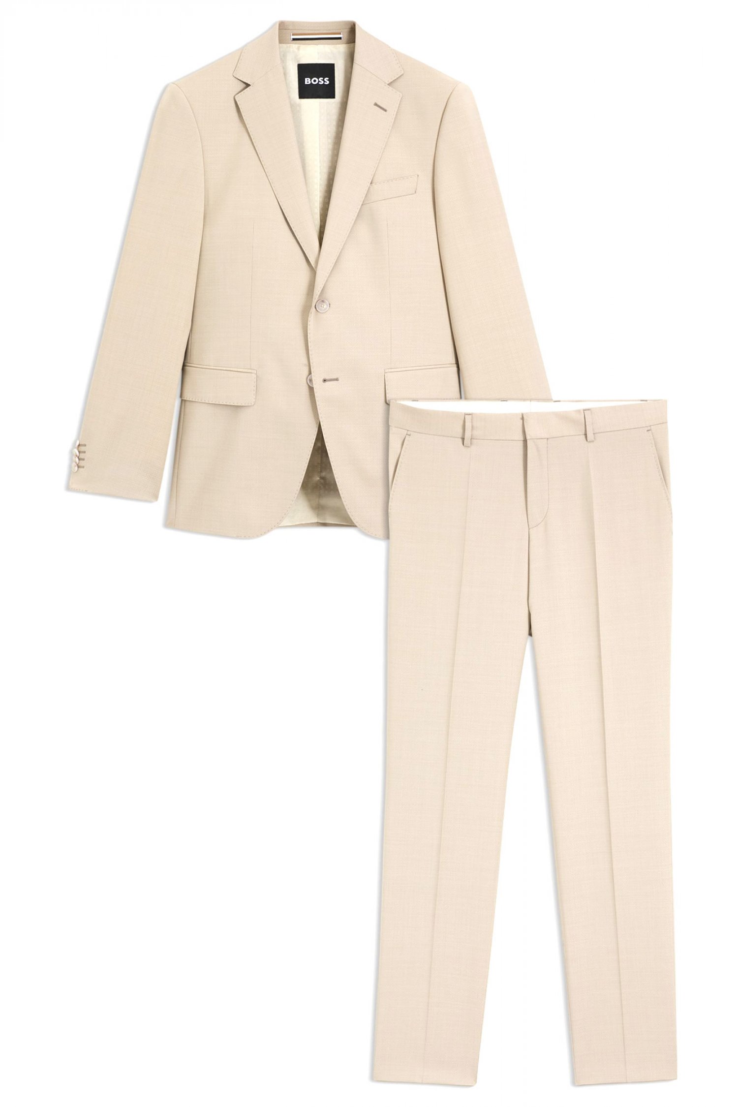 BOSS ΚΟΣΤΟΥΜΙ REGULAR FIT LANIFICIO TESSE BIELLA SUPER100 NATURAL STRETCH H-JECKSON-2PCS-253 ΜΠΕΖ