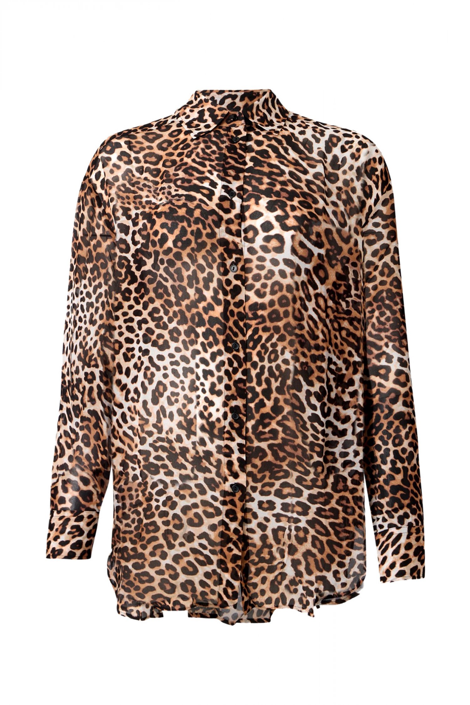 HUGO ΠΟΥΚΑΜΙΣΟ THE BOYFRIEND SHIRT ΛΕΟΠΑΡ ΜΠΕΖ-ΚΑΦΕ