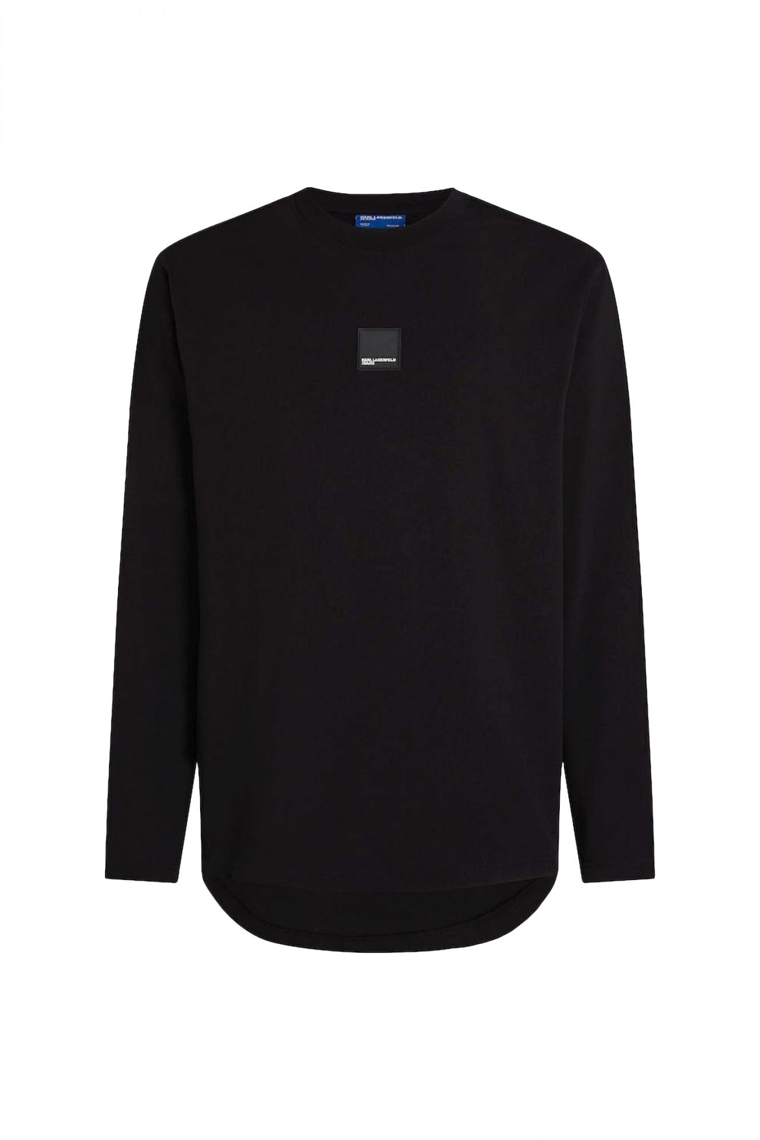 KARL LAGERFELD JEANS T-SHIRT LOGO REG LS CURVED HEM TEE ΜΑΥΡΟ