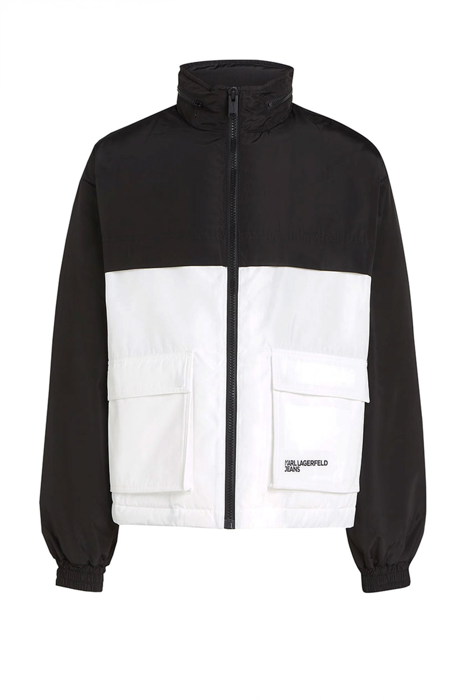 KARL LAGERFELD JEANS BLOCKD PADDED JACKET ΜΠΟΥΦΑΝ ΛΕΥΚΟ-ΜΑΥΡΟ