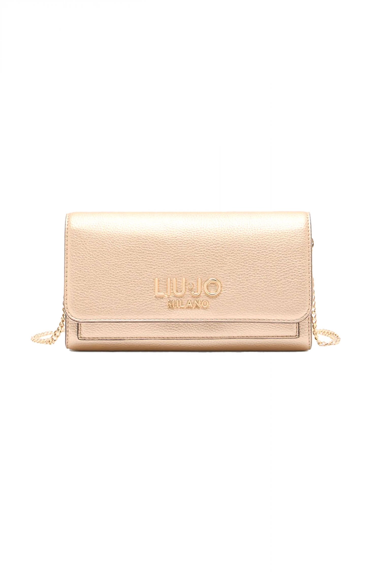 LIU-JO BETTER ΤΣΑΝΤΑ CROSSBODY LOGO ΧΡΥΣΟ