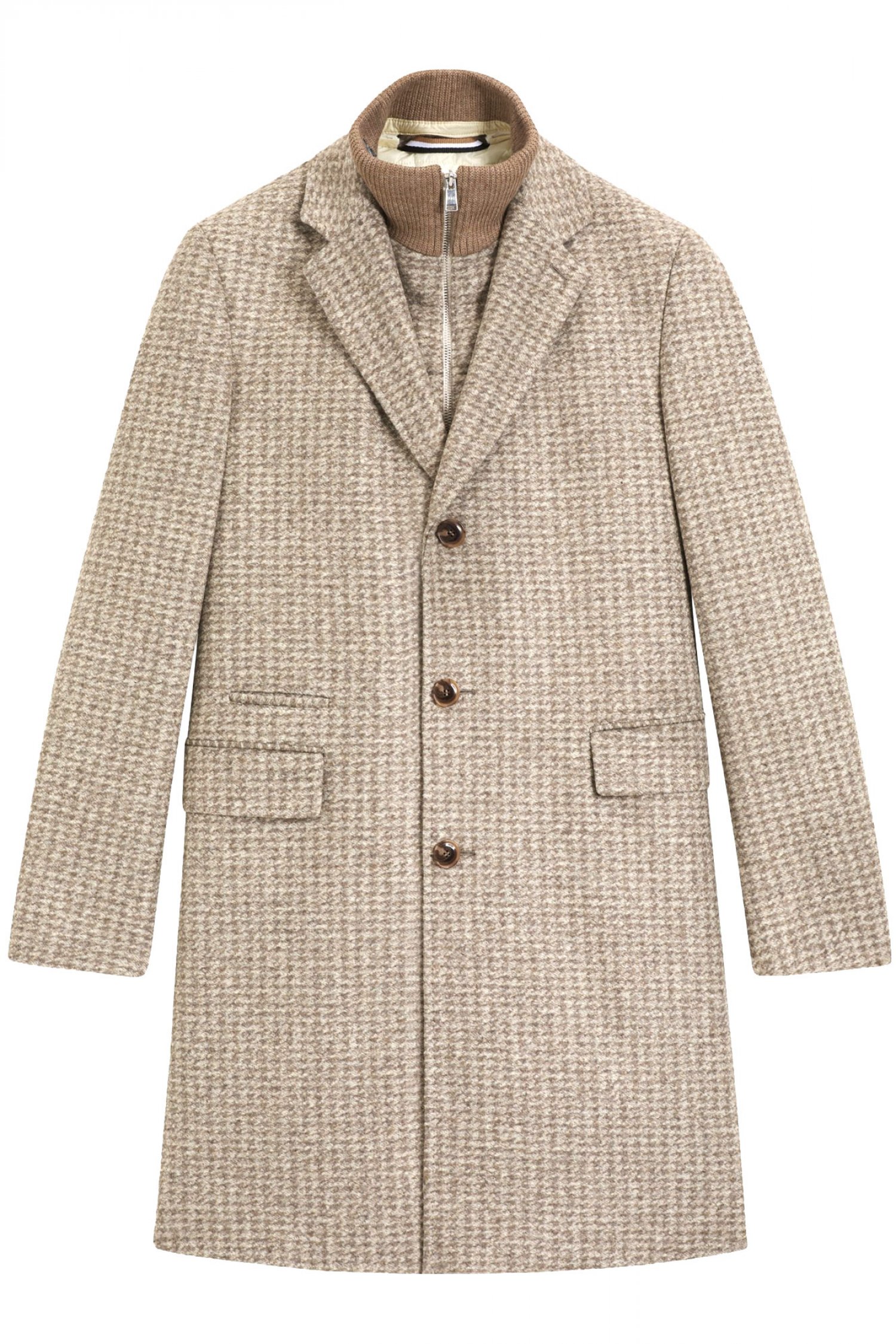 BOSS ΠΑΛΤΟ ΑΠΟΣΠΩΜΕΝΟΣ ΘΩΡΑΚΑΣ H-HYDE-J-BIB-PAD-254 ΜΠΕΖ-ΓΚΡΙ