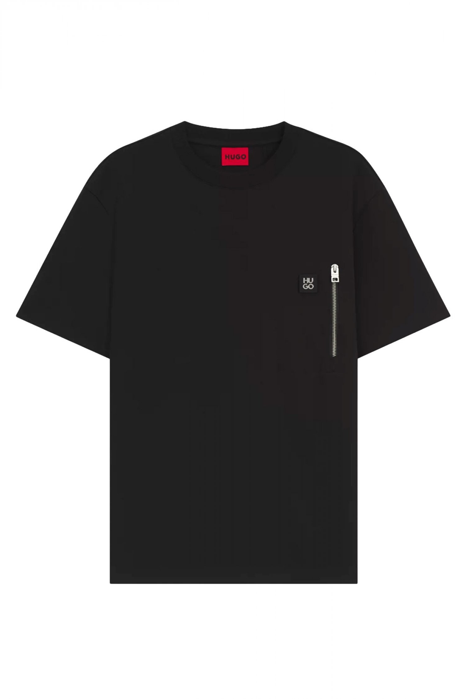 HUGO T-SHIRT DARGENTEE LOGO ΜΕΤΑΛΛΙΚΟ ΤΣΕΠΗ ΜΑΥΡΟ