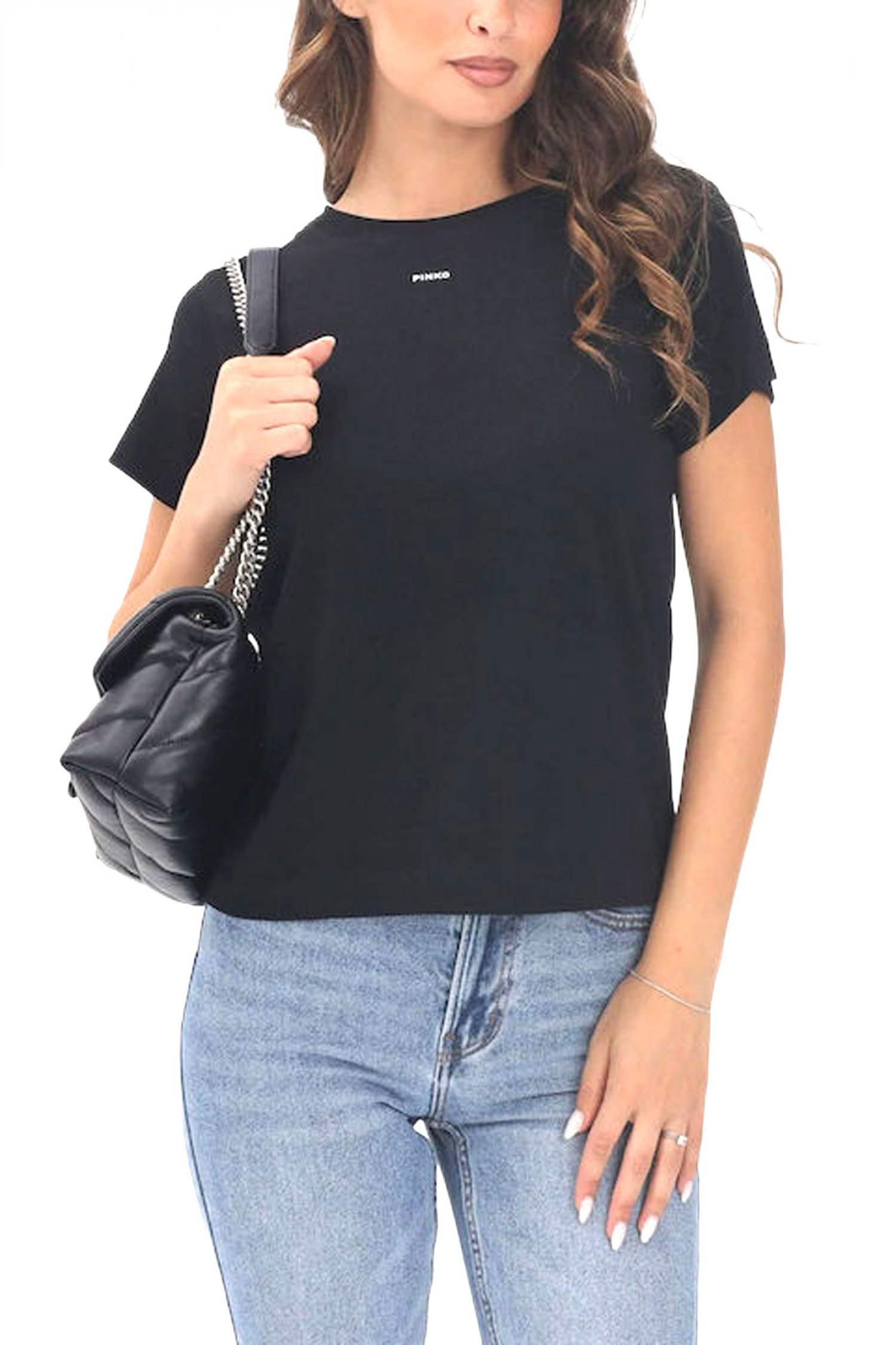PINKO T-SHIRT BASICO T-SHIRT ΜΑΥΡΟ