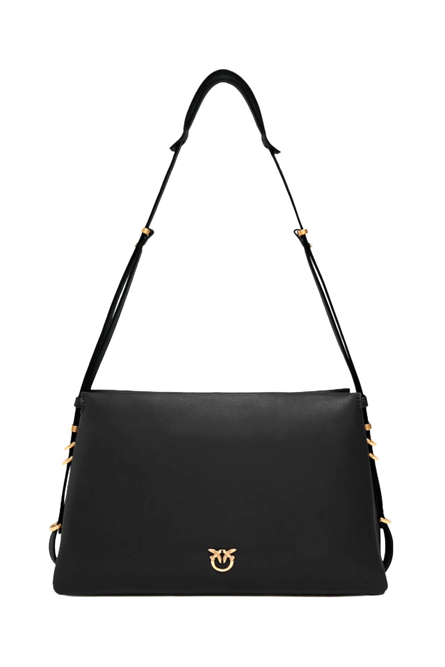 PINKO ΤΣΑΝΤΑ ΩΜΟΥ TRIPLET VITELLO MORBIDO ΜΑΥΡΟ