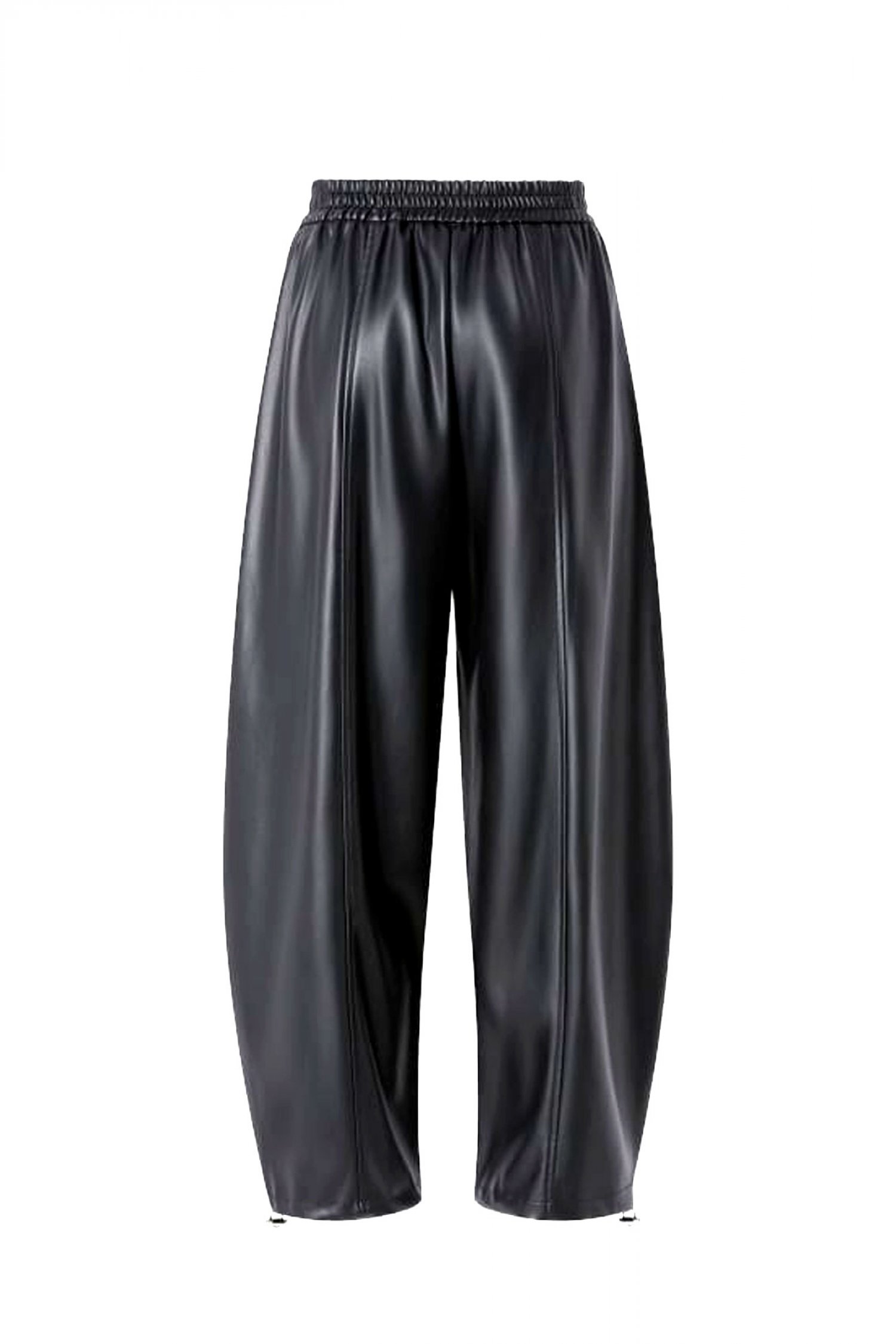 PINKO ΠΑΝΤΕΛΟΝΙ BALLOON ΔΕΡΜΑΤΙΝΟ SPEZIA TROUSERS ΜΑΥΡΟ