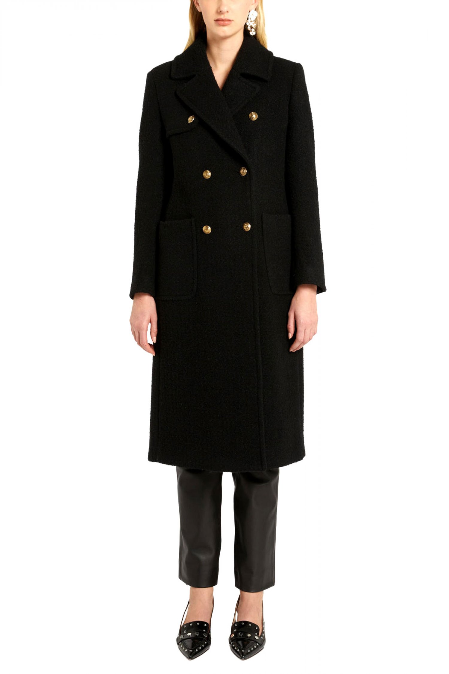 MARELLA SPORT ΠΑΛΤΟ DOMIZIA ΣΤΑΥΡΩΤΟ ΤΣΕΠΕΣ ΜΑΥΡΟ