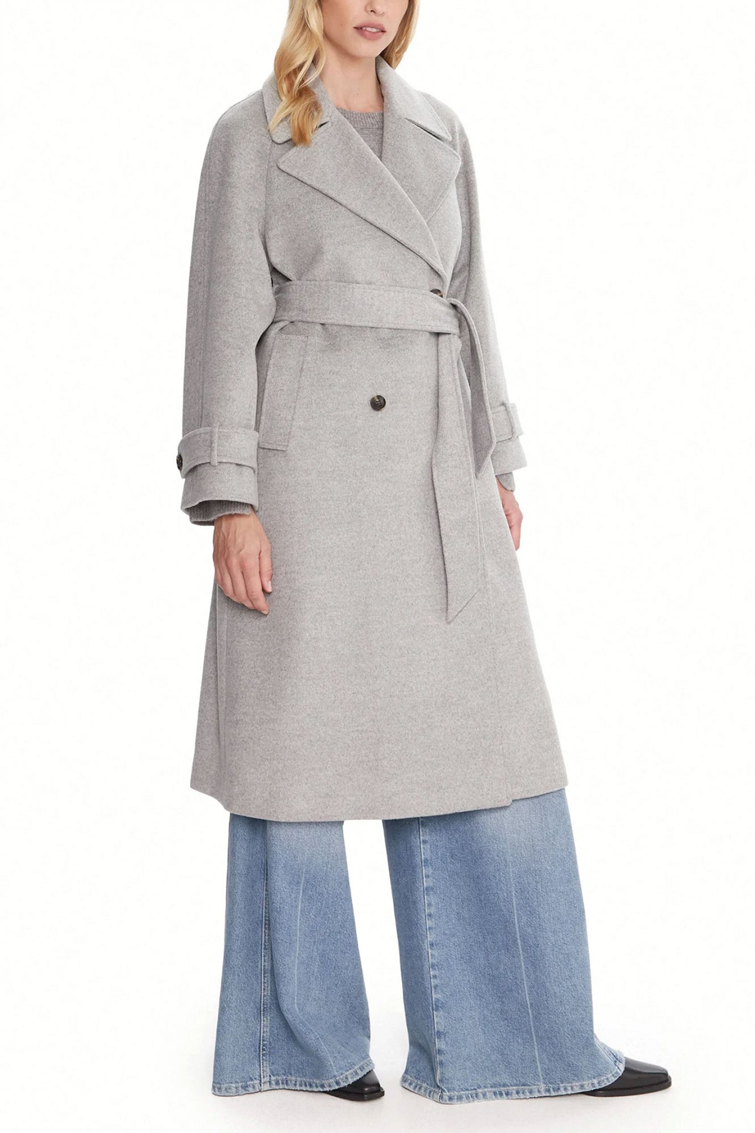 MARELLA ΠΑΛΤΟ TENNA ΣΤΑΥΡΩΤΟ ΑΠΟΣΠΩΜΕΝΗ ΖΩΝΗ ΓΚΡΙ