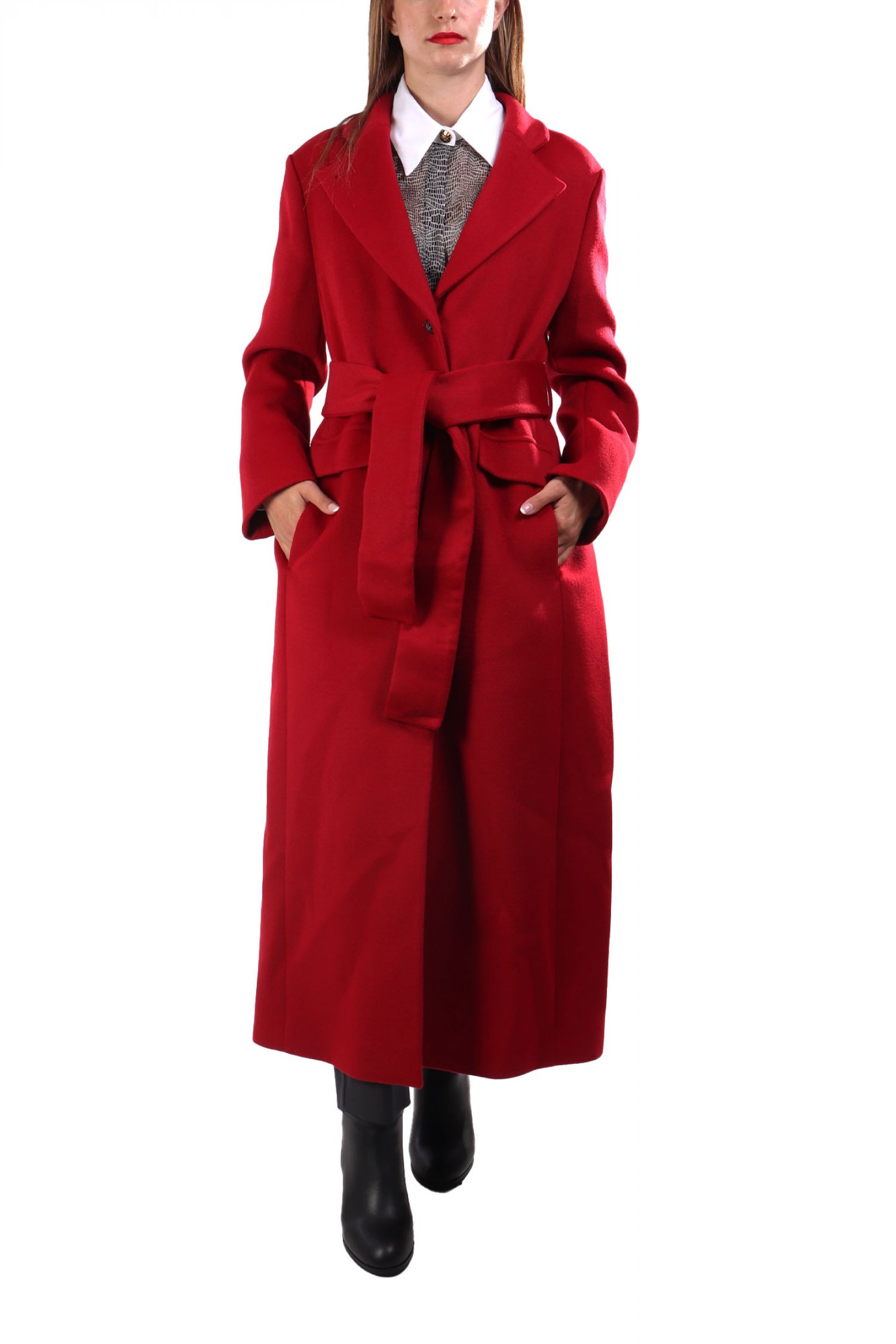 MARELLA ΠΑΛΤΟ GIOSTRO ΑΠΟΣΠΩΜΕΝΗ ΖΩΝΗ ΚΟΚΚΙΝΟ