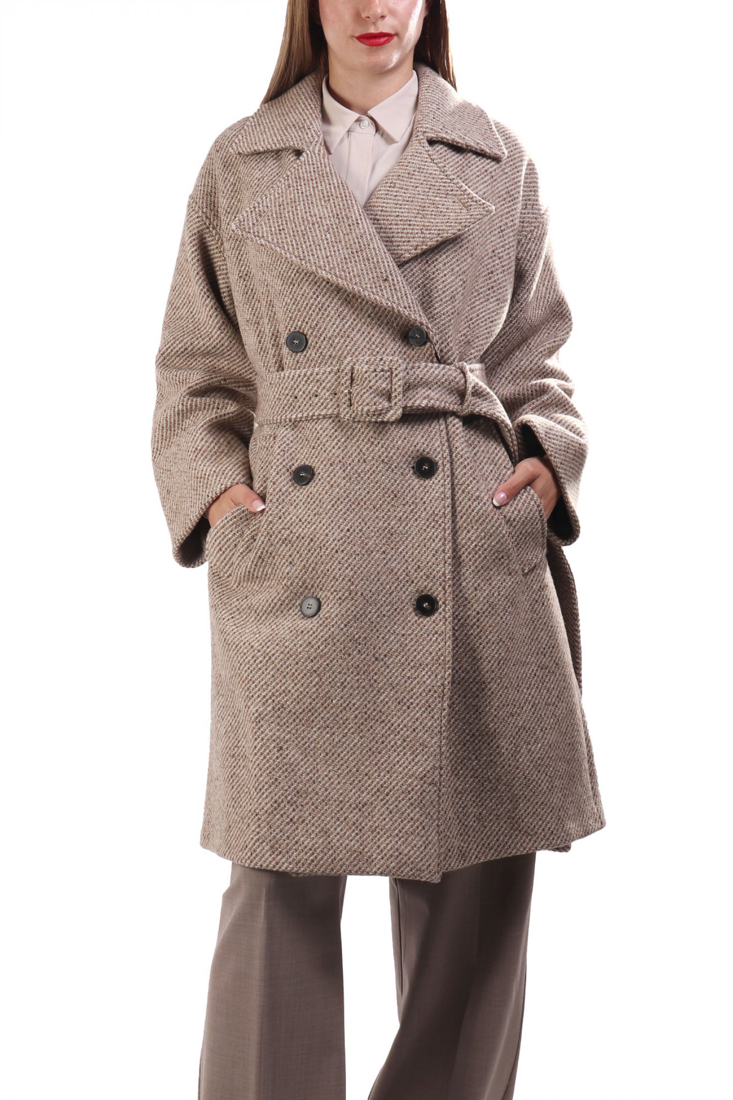 MARELLA ΠΑΛΤΟ ARPA ΣΤΑΥΡΩΤΟ ΑΠΟΣΠΩΜΕΝΗ ΖΩΝΗ ΜΠΕΖ