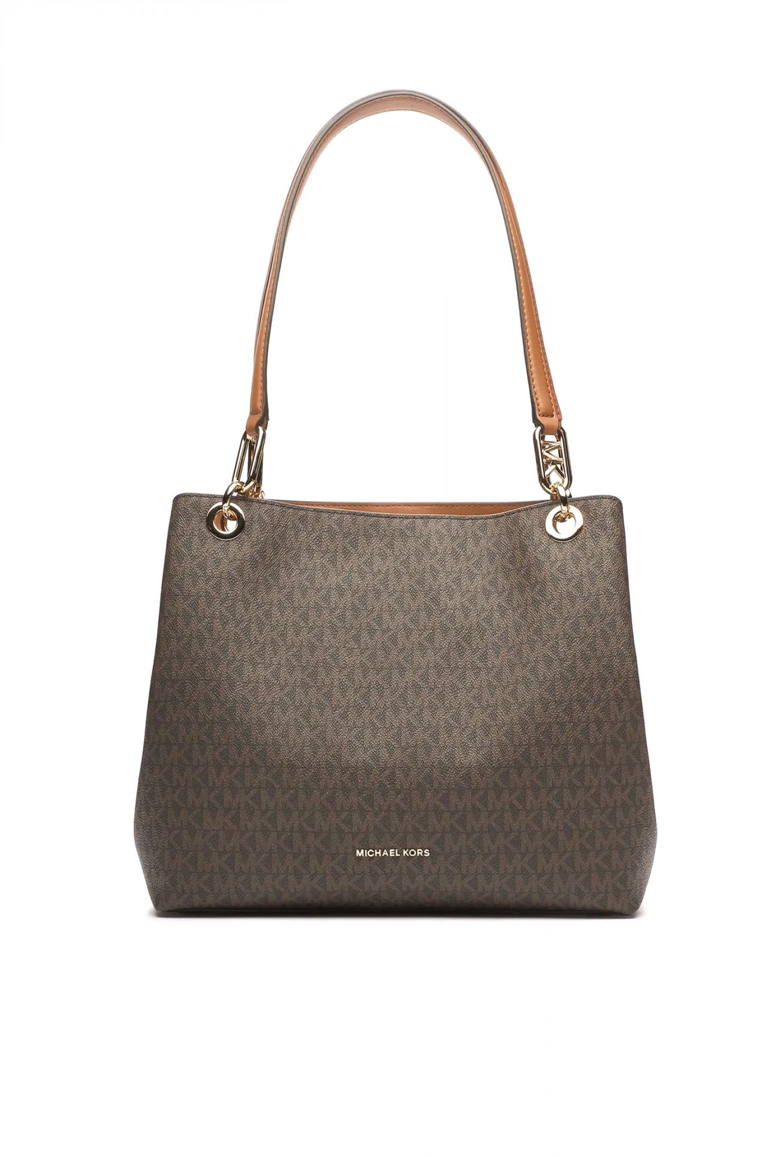 MICHAEL KORS ΤΣΑΝΤΑ ΩΜΟΥ KENSINGTON ALL OVER LOGO ΚΑΦΕ/ΤΑΜΠΑ