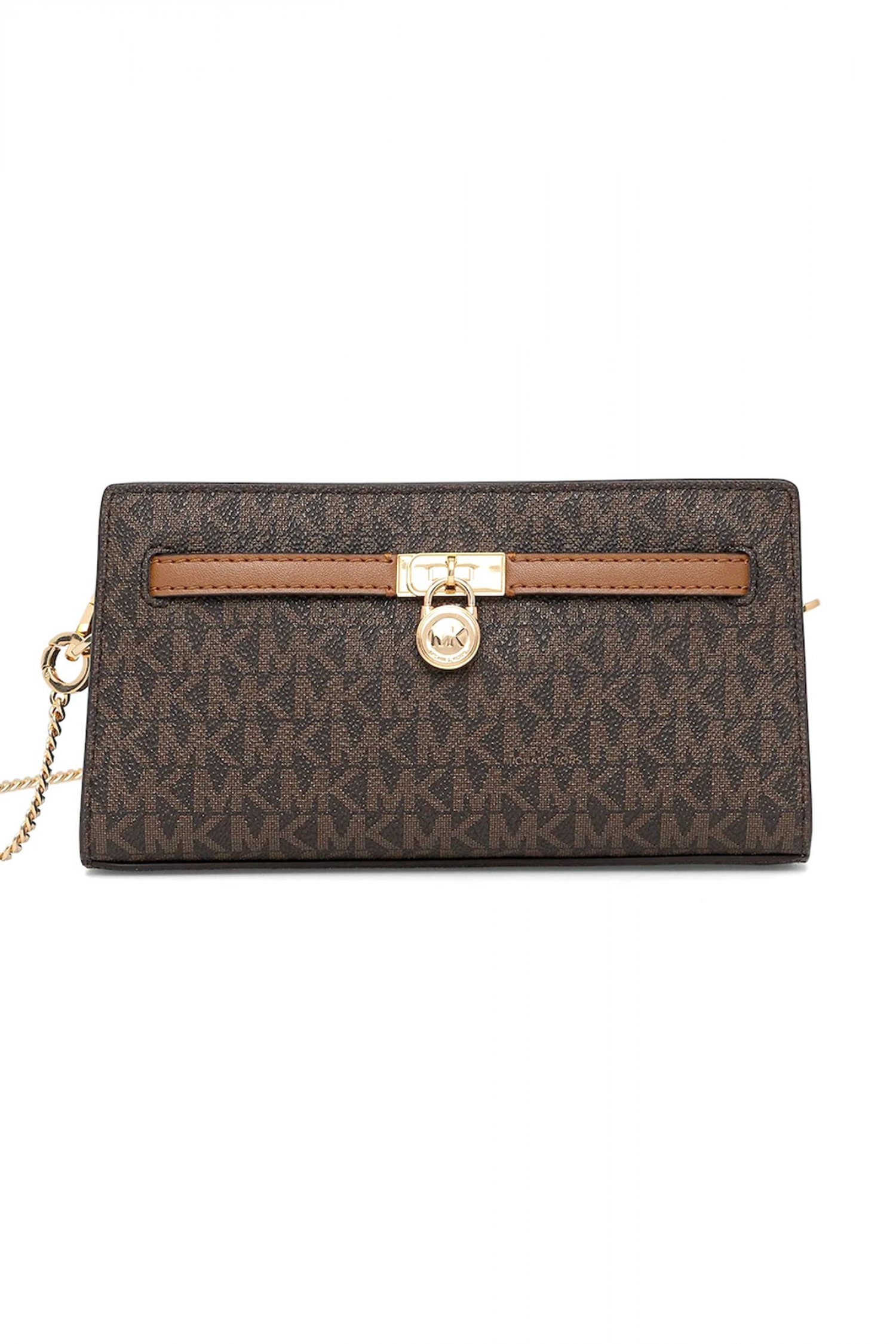 MICHAEL KORS ΤΣΑΝΤΑΚΙ CROSSBODY HΑΜΙLTON MODERNE ΑΛΥΣΙΔΑ ALL OVER LOGO KAΦΕ/ΤΑΜΠΑ