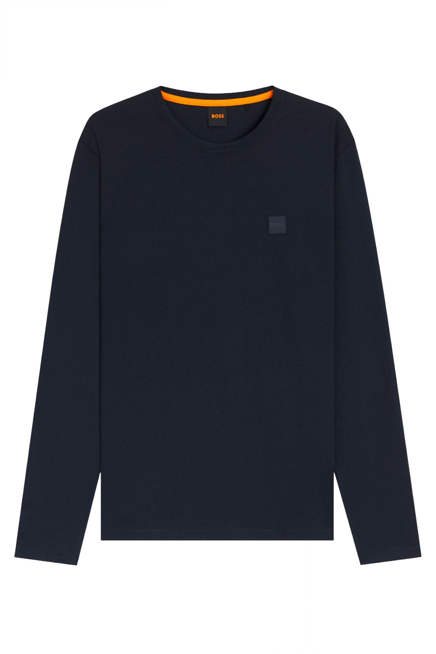 BOSS CASUAL T-SHIRT ΜΑΚΡΥΜΑΝΙΚΟ REGULAR FIT TACKS ΜΠΛΕ