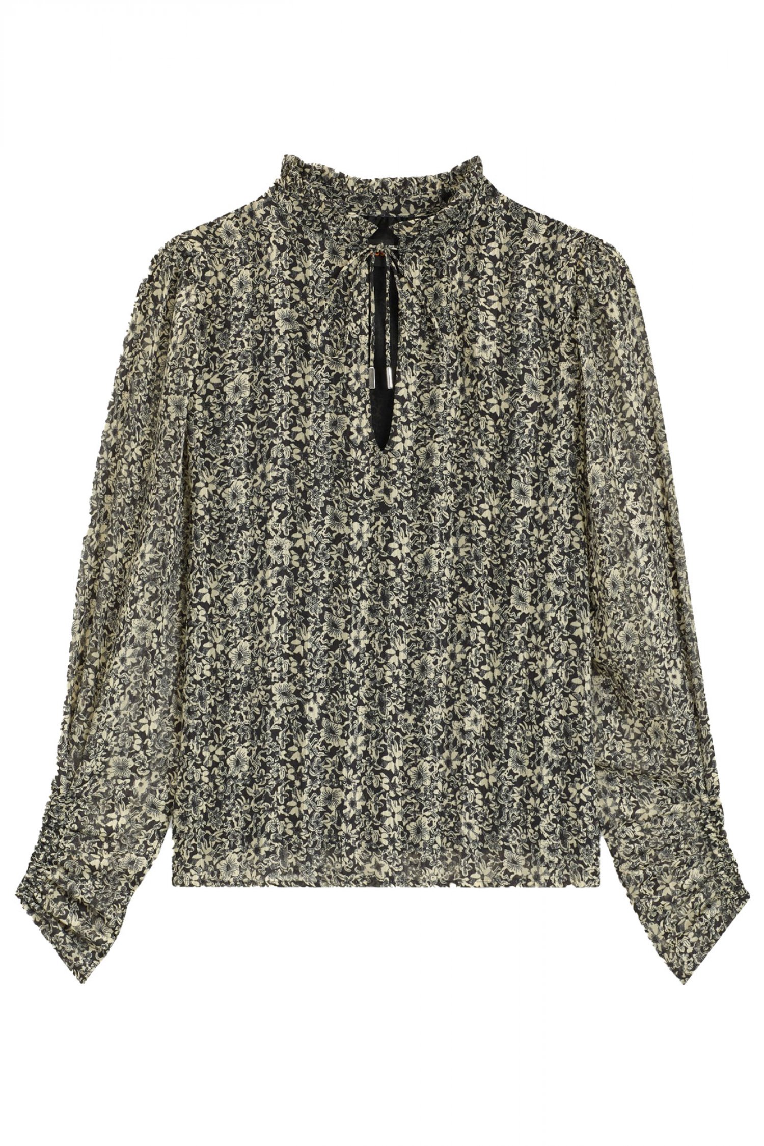 BOSS ΜΠΛΟΥΖΑ C_BERODEO ΕΜΠΡΙΜΕ ΔΕΣΙΜΟ ΛΑΙΜΟ ΜΑΥΡΟ-ΜΠΕΖ