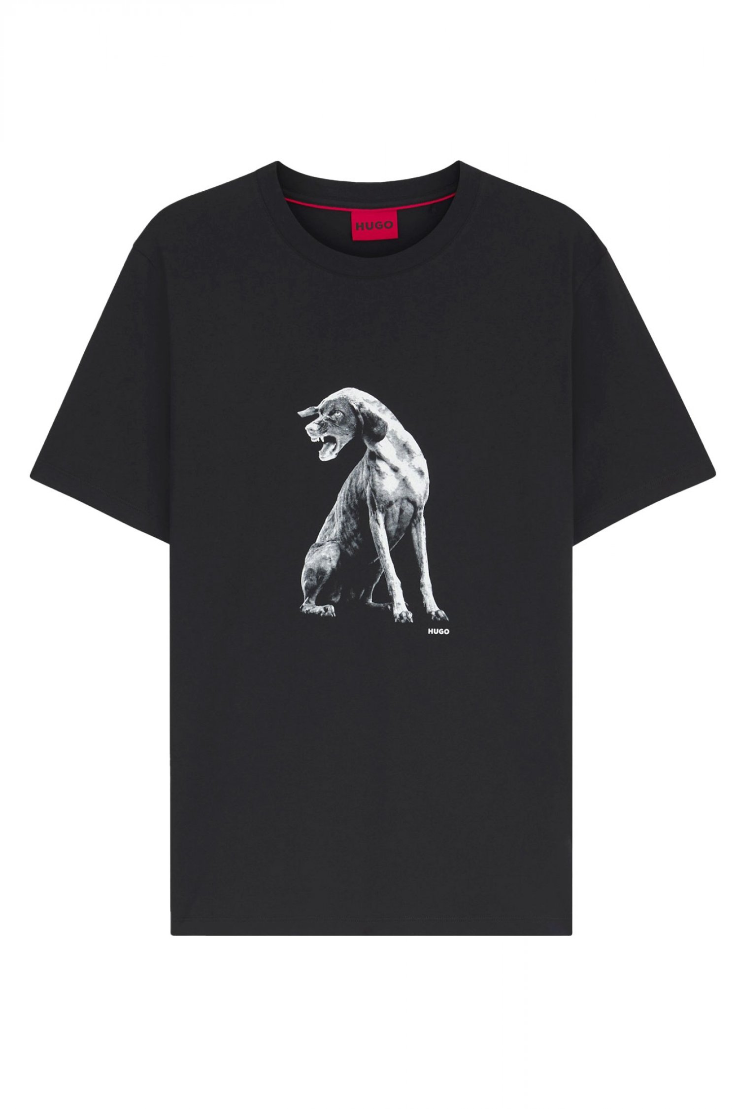 HUGO T-SHIRT DIDUG LOGO ΜΑΥΡΟ-ΛΕΥΚΟ