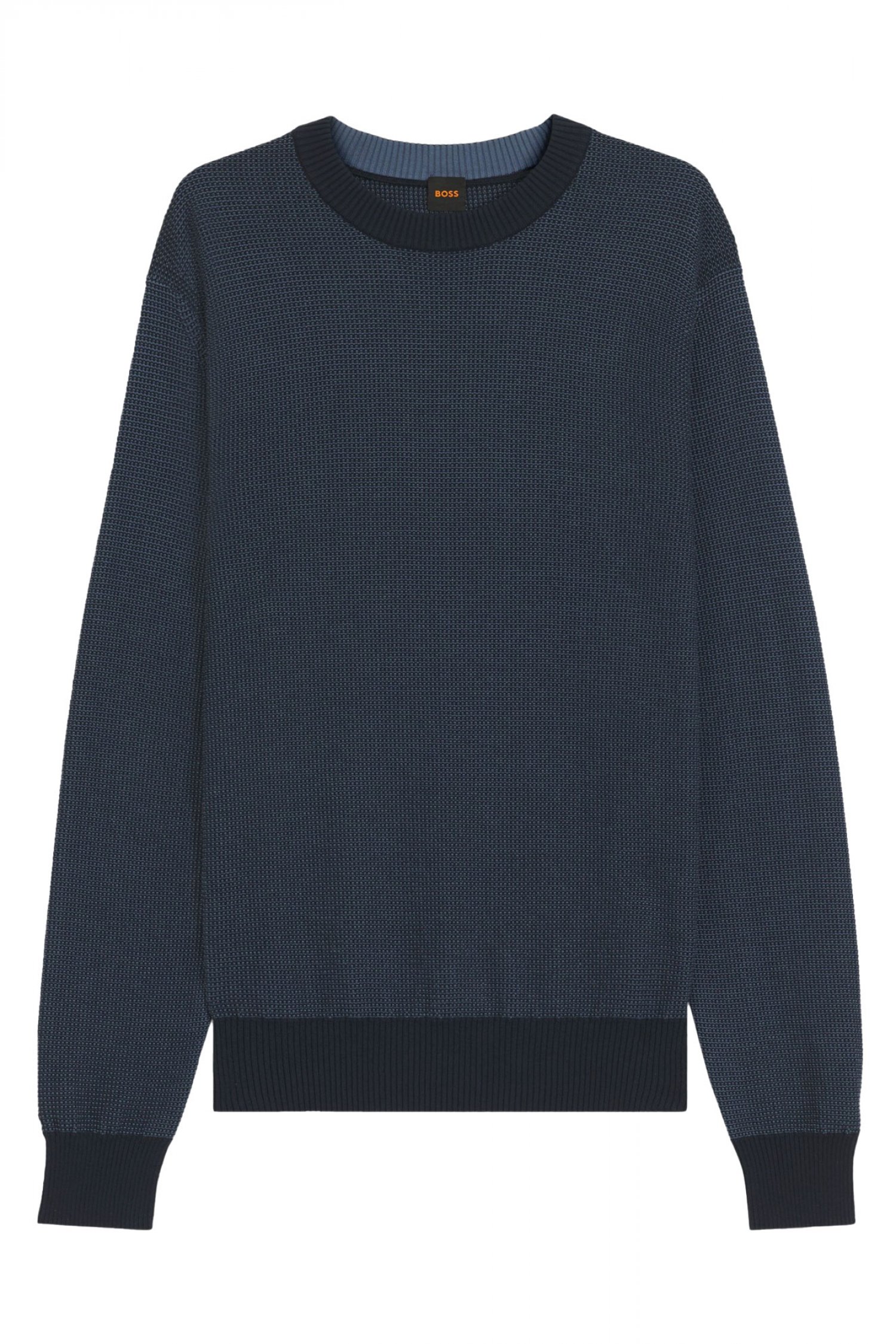 BOSS CASUAL ΠΛΕΚΤΟ CREW NECK KLAPOK ΜΠΛΕ